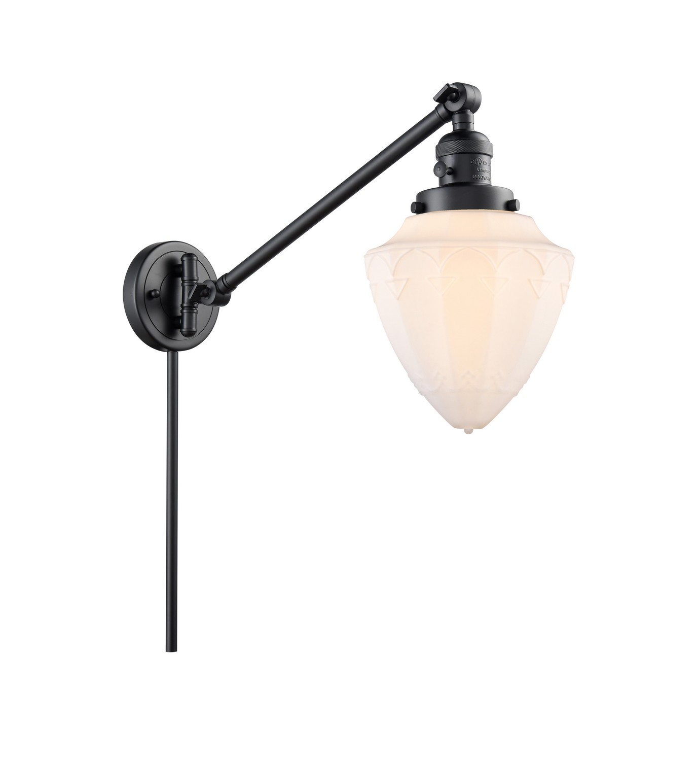 LED Swing Arm by Innovations - Franklin Restoration Collection, Matte Black Finish - 237-BK-G661-7-LED