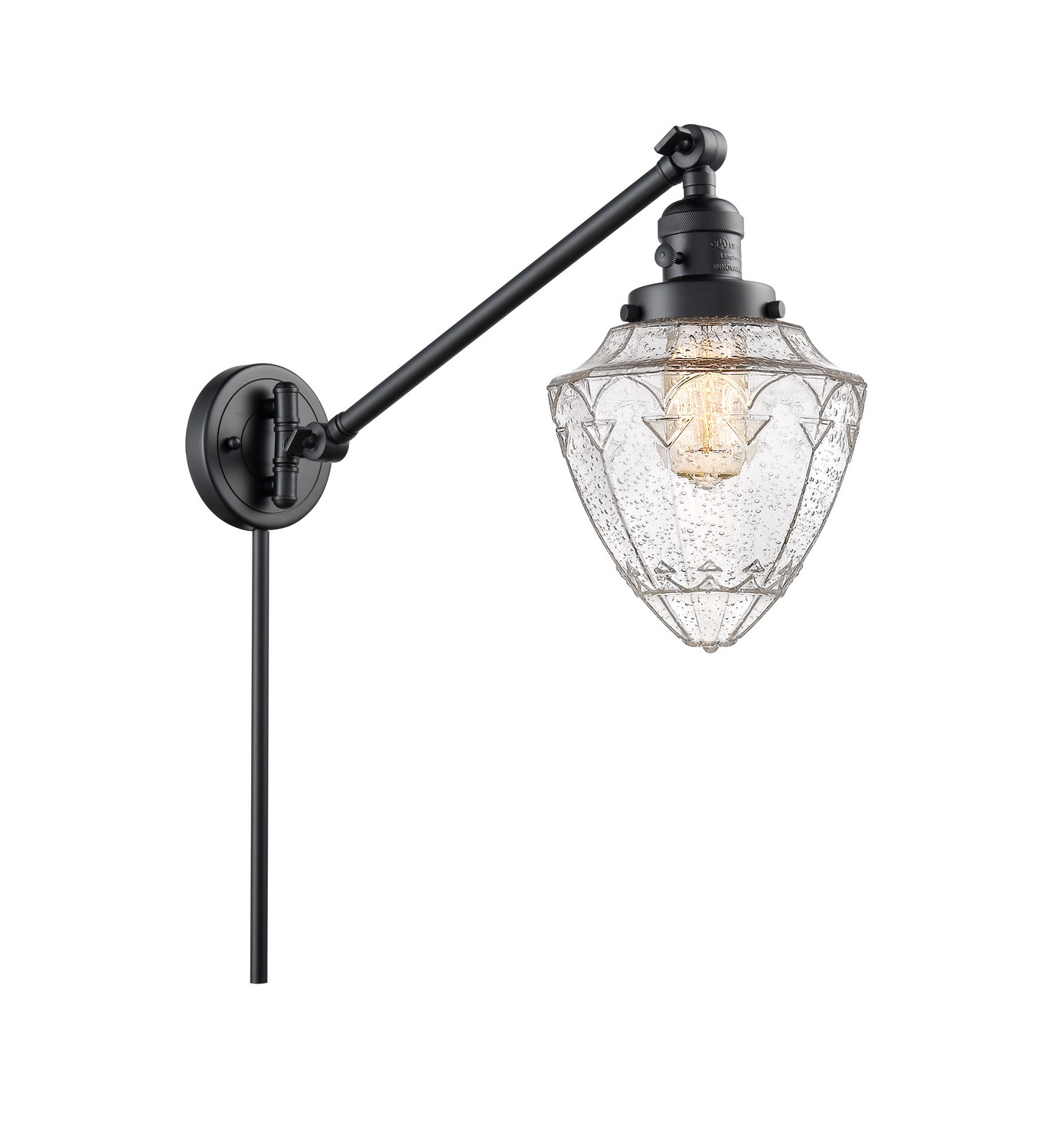LED Swing Arm by Innovations - Franklin Restoration Collection, Matte Black Finish - 237-BK-G664-7-LED