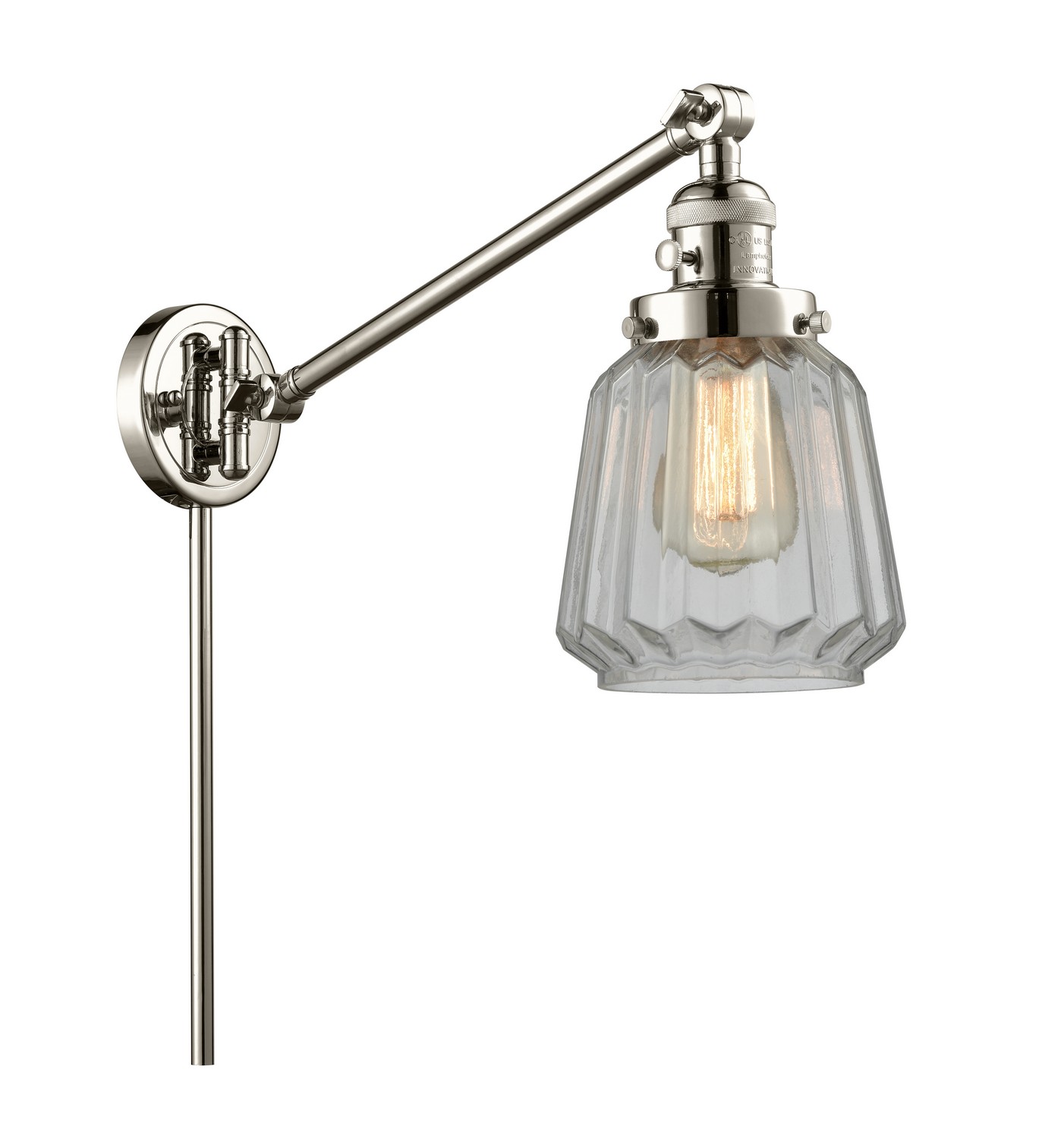 LED Swing Arm by Innovations - Franklin Restoration Collection, Polished Nickel Finish - 237-PN-G142-LED