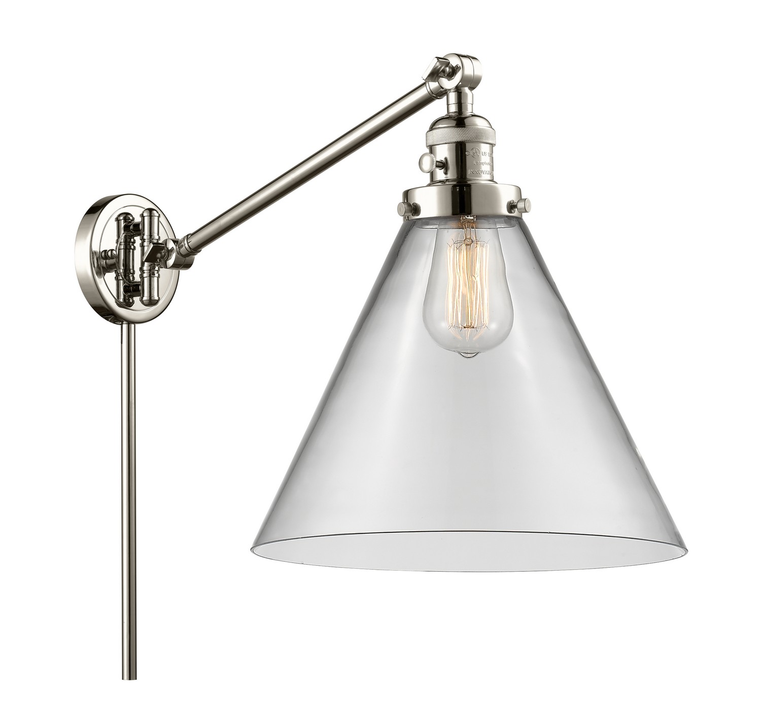 LED Swing Arm by Innovations - Franklin Restoration Collection, Polished Nickel Finish - 237-PN-G42-L-LED