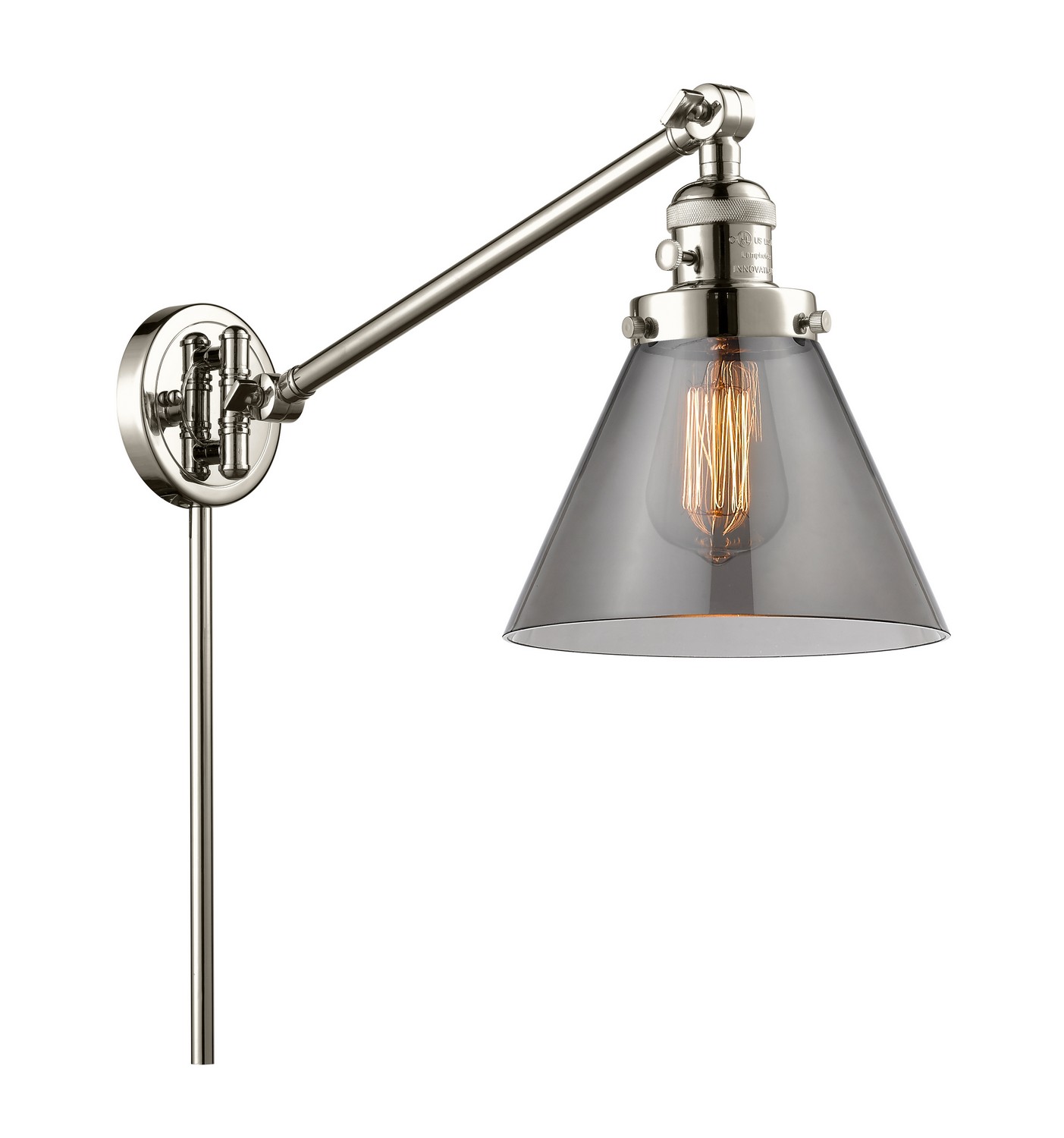 LED Swing Arm by Innovations - Franklin Restoration Collection, Polished Nickel Finish - 237-PN-G43-LED