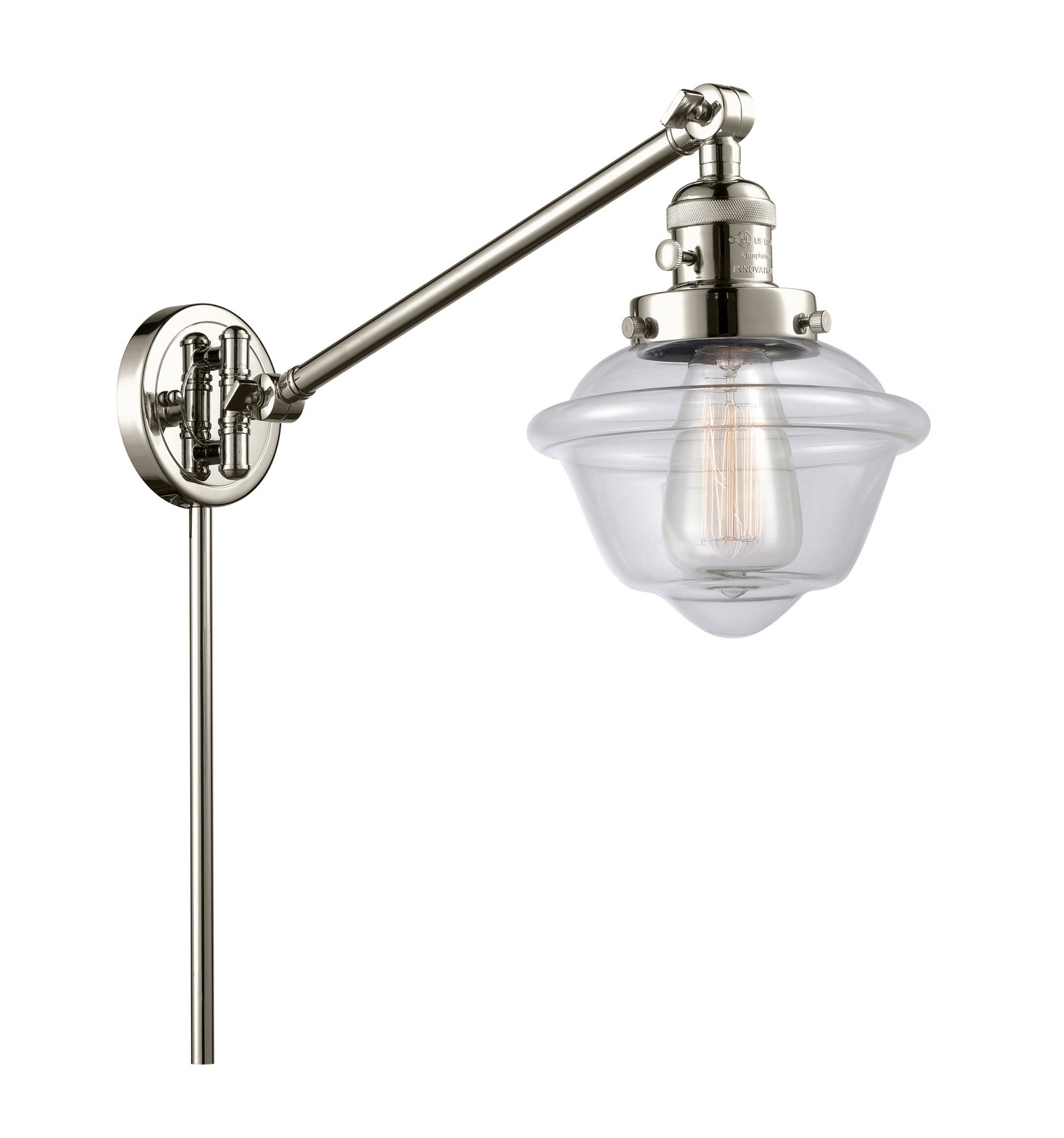 LED Swing Arm by Innovations - Franklin Restoration Collection, Polished Nickel Finish - 237-PN-G532-LED