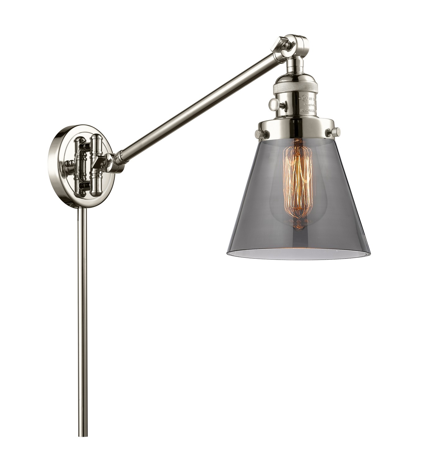 LED Swing Arm by Innovations - Franklin Restoration Collection, Polished Nickel Finish - 237-PN-G63-LED