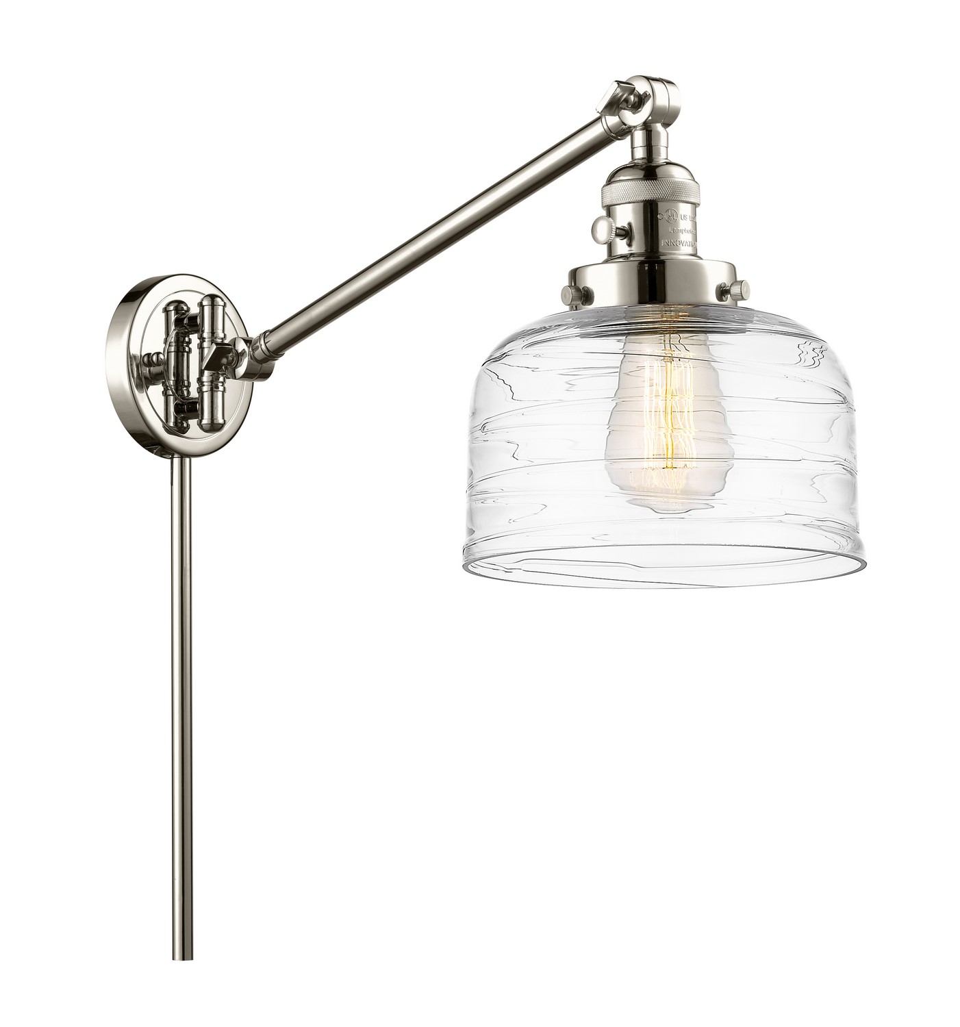 One Light Swing Arm by Innovations - Franklin Restoration Collection, Polished Nickel Finish - 237-PN-G713