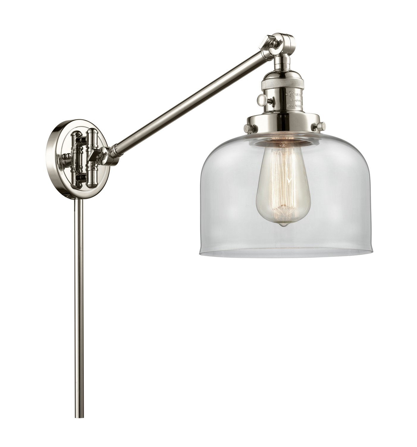 LED Swing Arm by Innovations - Franklin Restoration Collection, Polished Nickel Finish - 237-PN-G72-LED