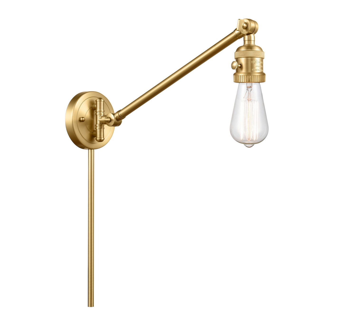 One Light Swing Arm by Innovations - Franklin Restoration Collection, Satin Gold Finish - 237-SG