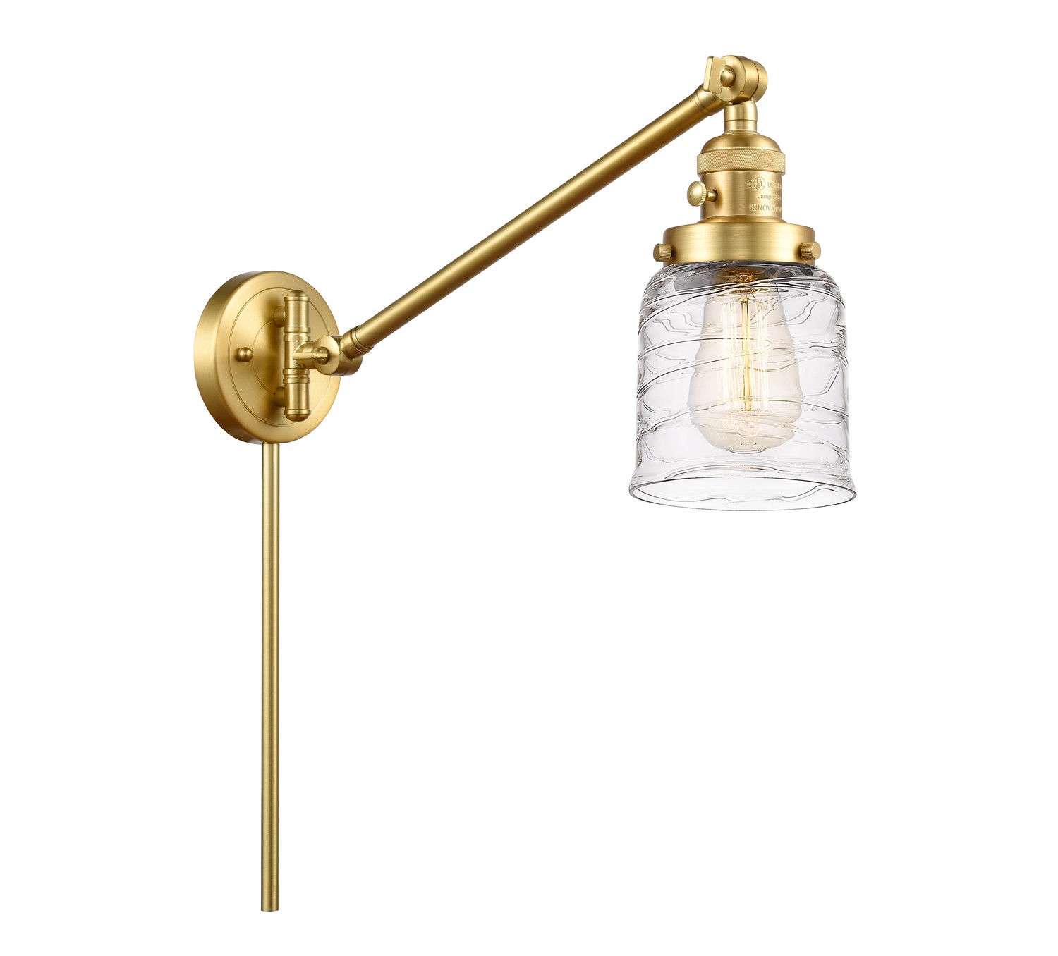 One Light Swing Arm by Innovations - Franklin Restoration Collection, Satin Gold Finish - 237-SG-G513