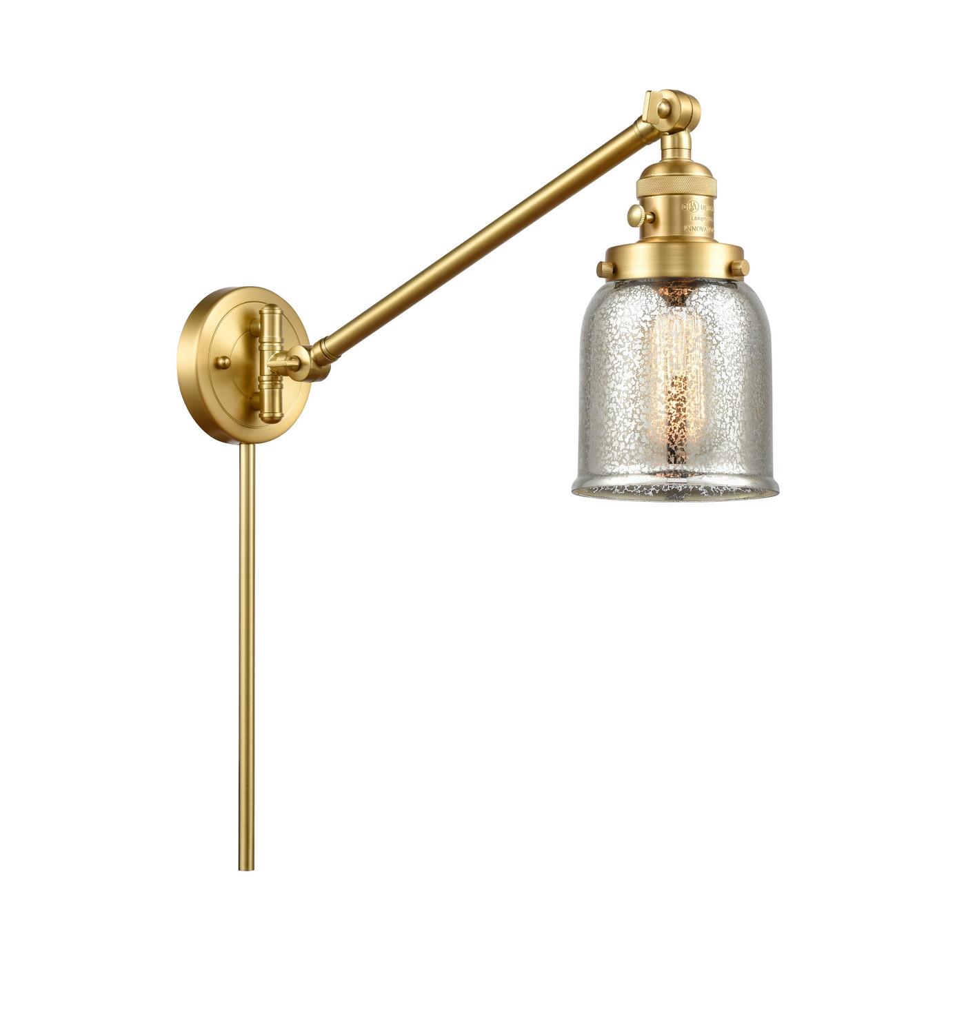 One Light Swing Arm by Innovations - Franklin Restoration Collection, Satin Gold Finish - 237-SG-G58