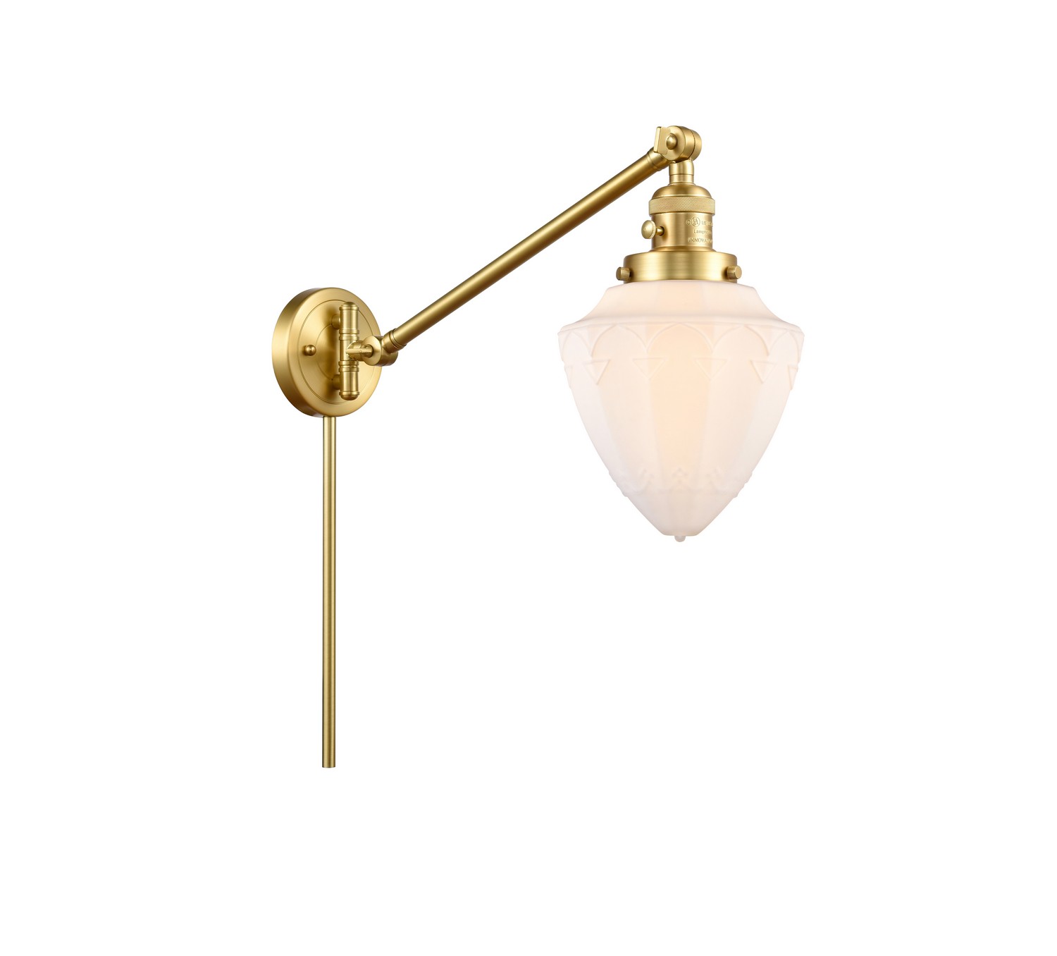 One Light Swing Arm by Innovations - Franklin Restoration Collection, Satin Gold Finish - 237-SG-G661-7
