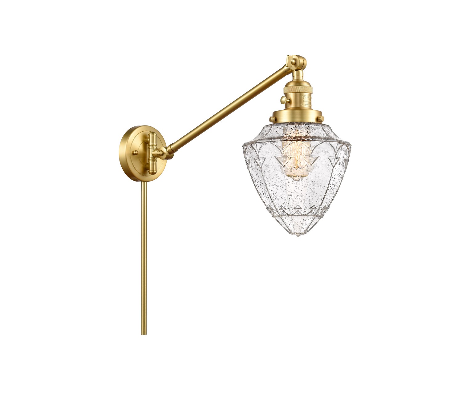 One Light Swing Arm by Innovations - Franklin Restoration Collection, Satin Gold Finish - 237-SG-G664-7
