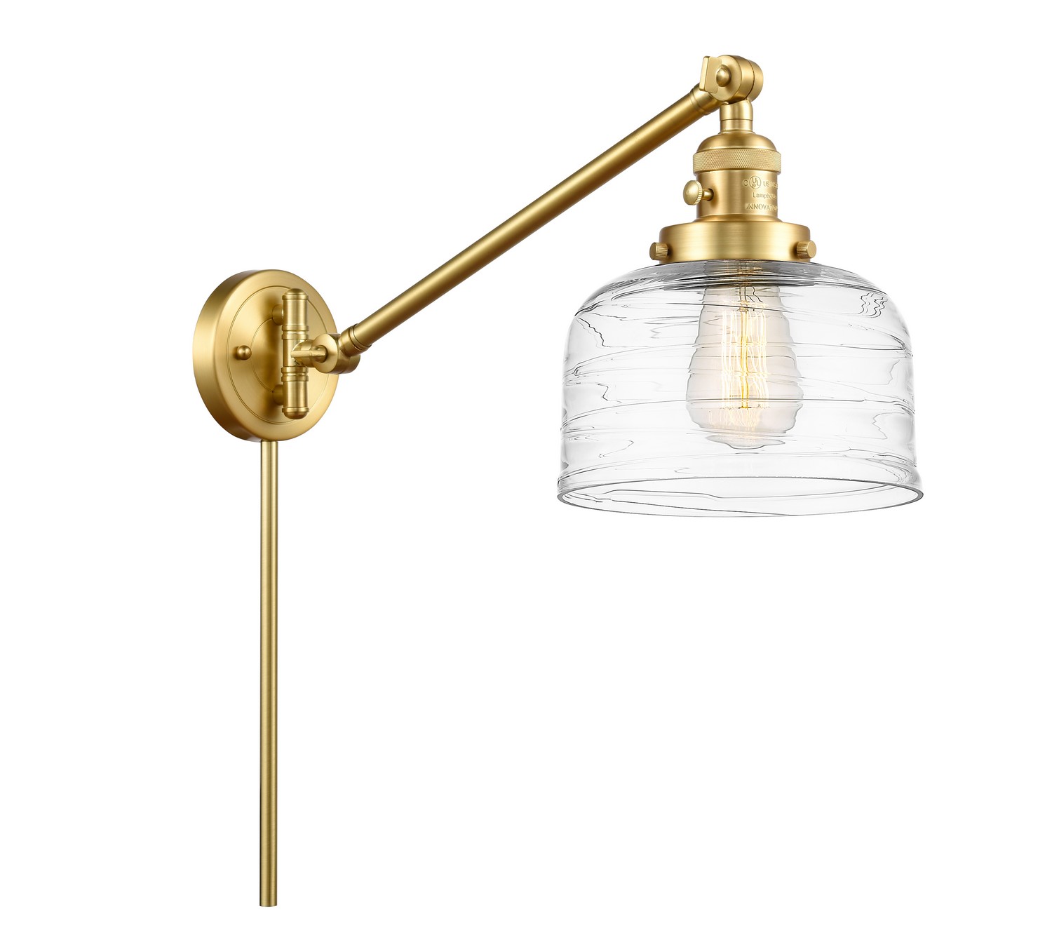 One Light Swing Arm by Innovations - Franklin Restoration Collection, Satin Gold Finish - 237-SG-G713
