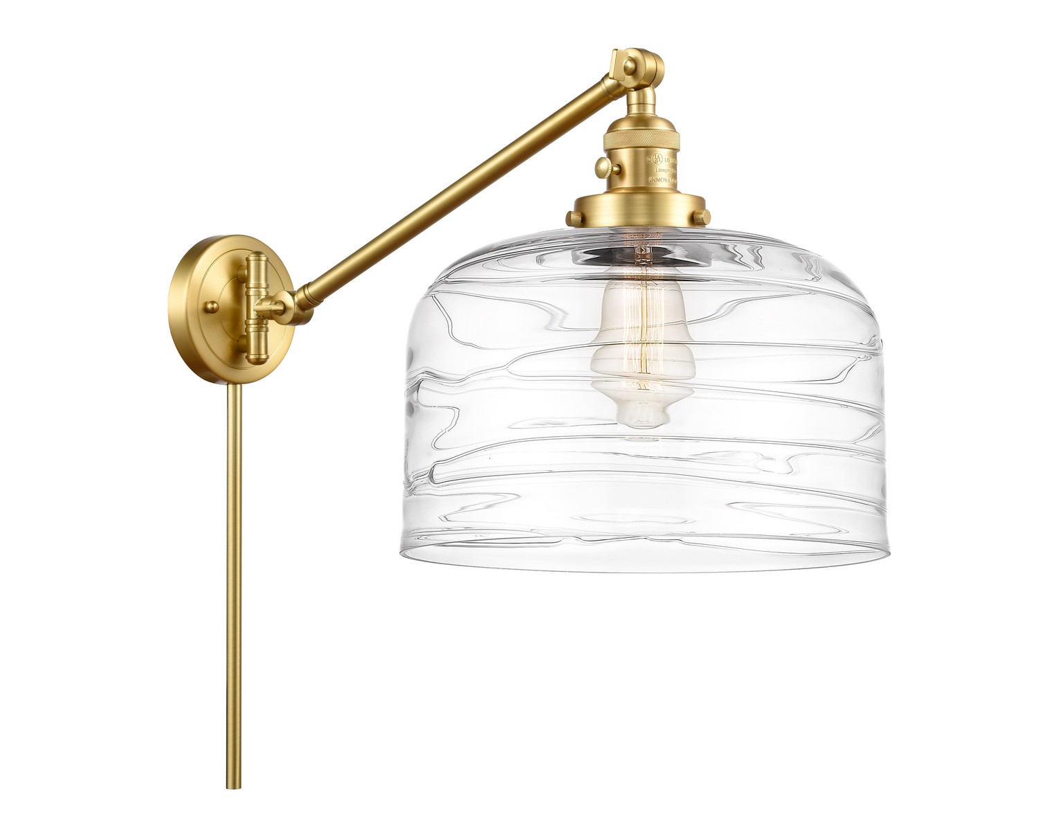 One Light Swing Arm by Innovations - Franklin Restoration Collection, Satin Gold Finish - 237-SG-G713-L