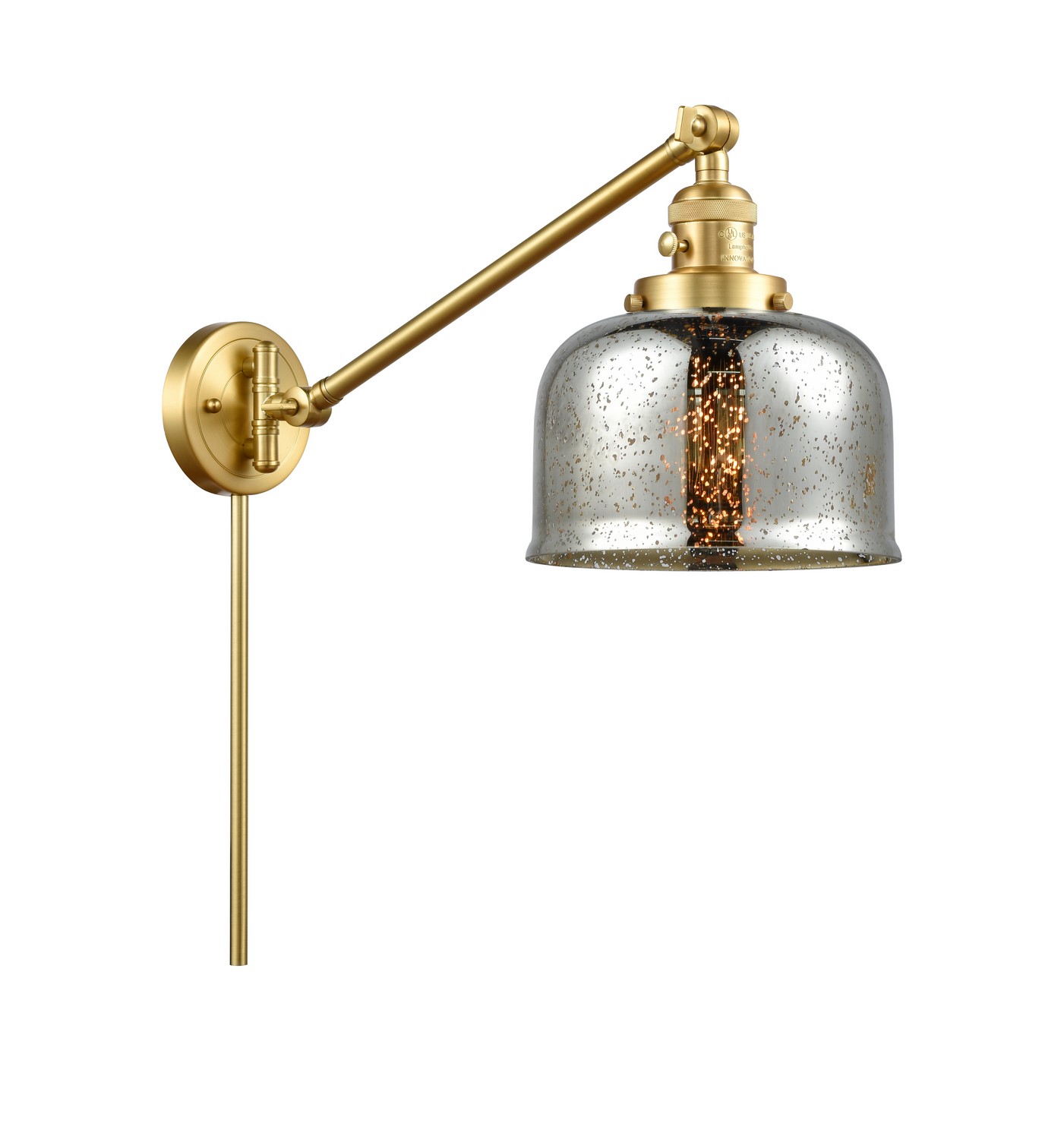 One Light Swing Arm by Innovations - Franklin Restoration Collection, Satin Gold Finish - 237-SG-G78
