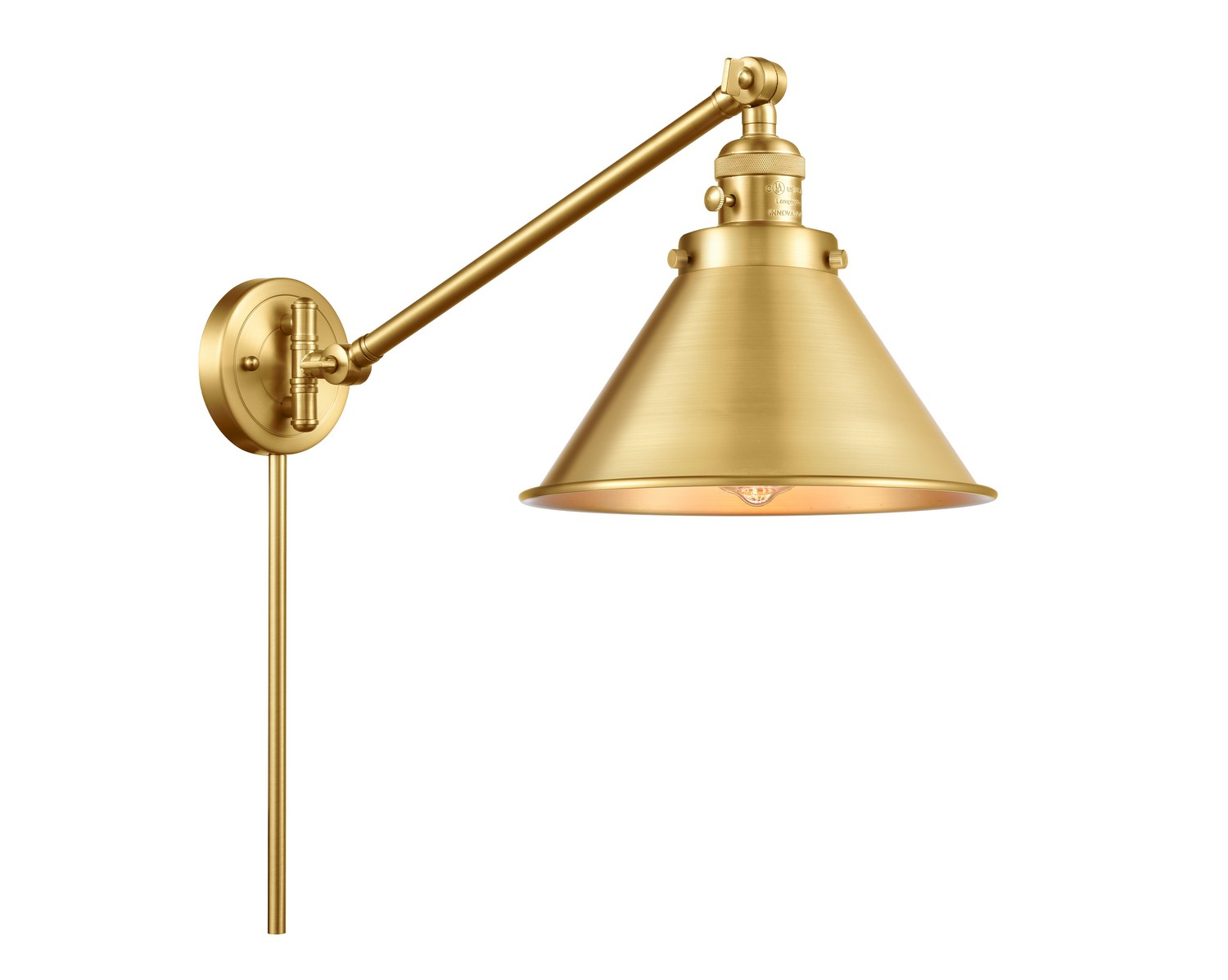 LED Swing Arm by Innovations - Franklin Restoration Collection, Satin Gold Finish - 237-SG-M10-SG-LED