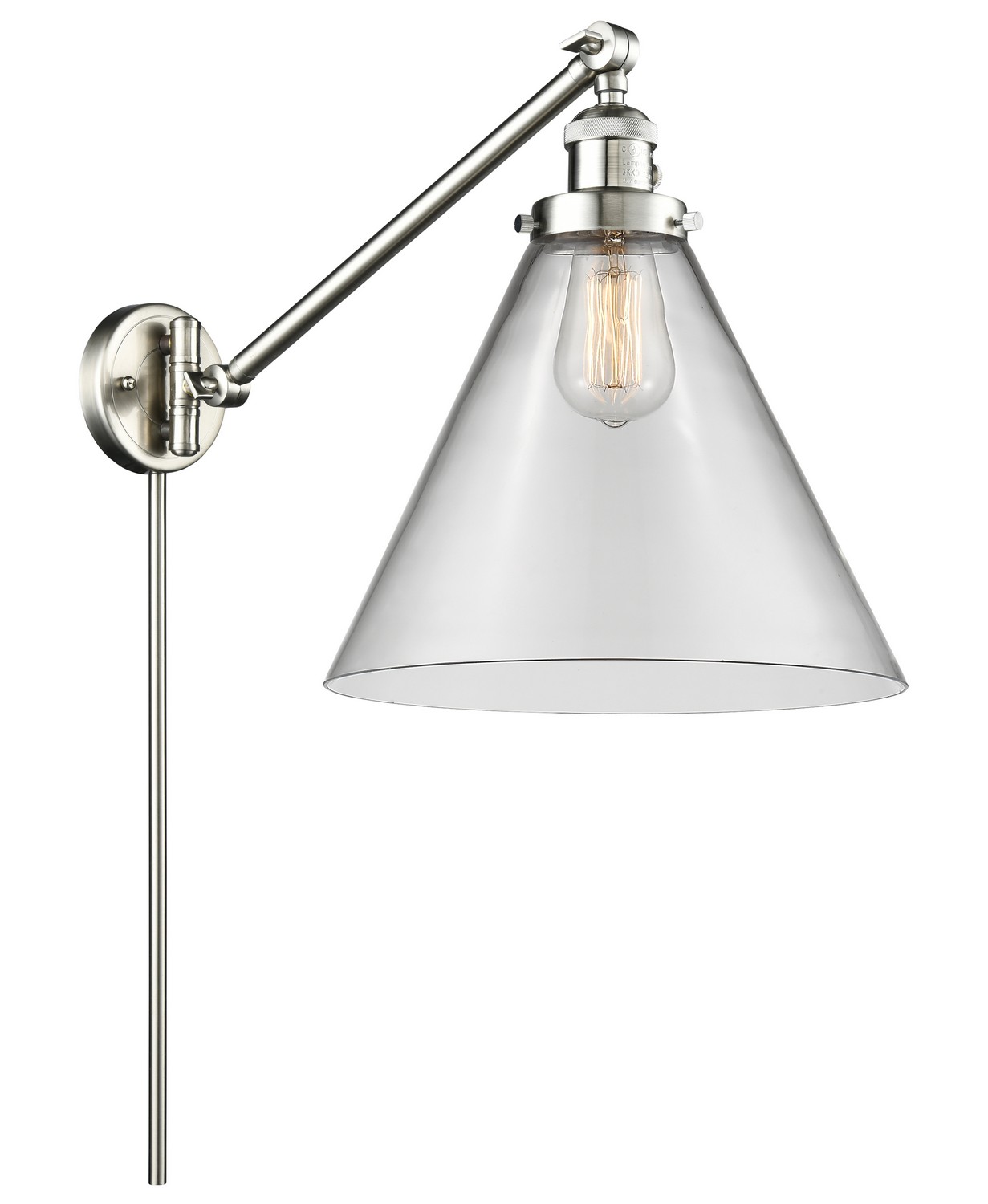 LED Swing Arm by Innovations - Franklin Restoration Collection, Brushed Satin Nickel Finish - 237-SN-G42-L-LED