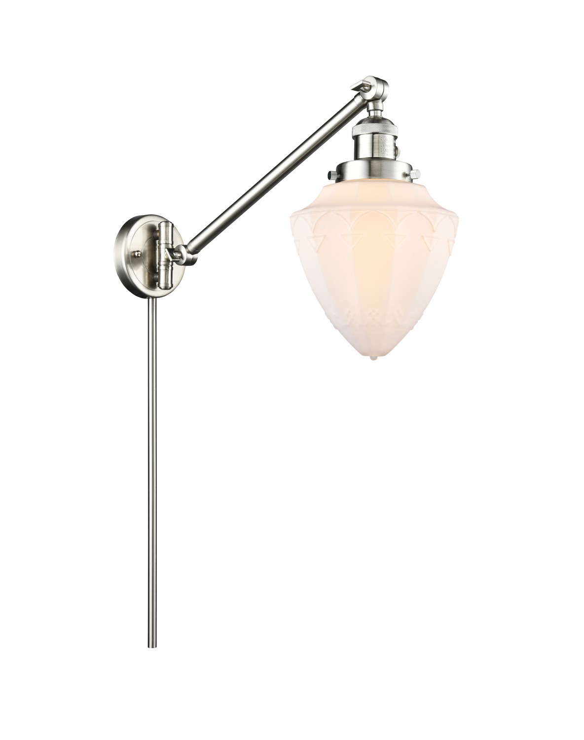 LED Swing Arm by Innovations - Franklin Restoration Collection, Brushed Satin Nickel Finish - 237-SN-G661-7-LED