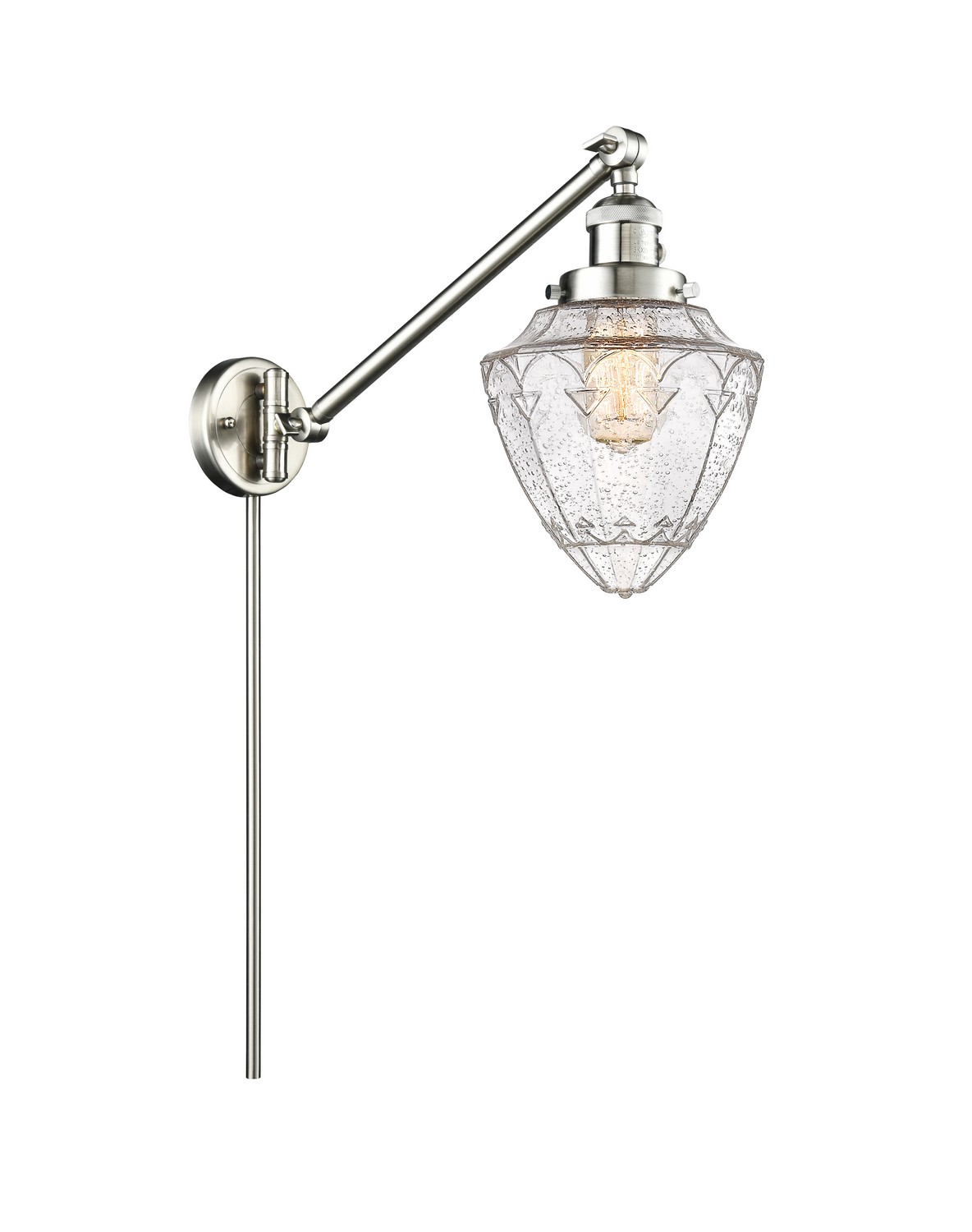 One Light Swing Arm by Innovations - Franklin Restoration Collection, Brushed Satin Nickel Finish - 237-SN-G664-7