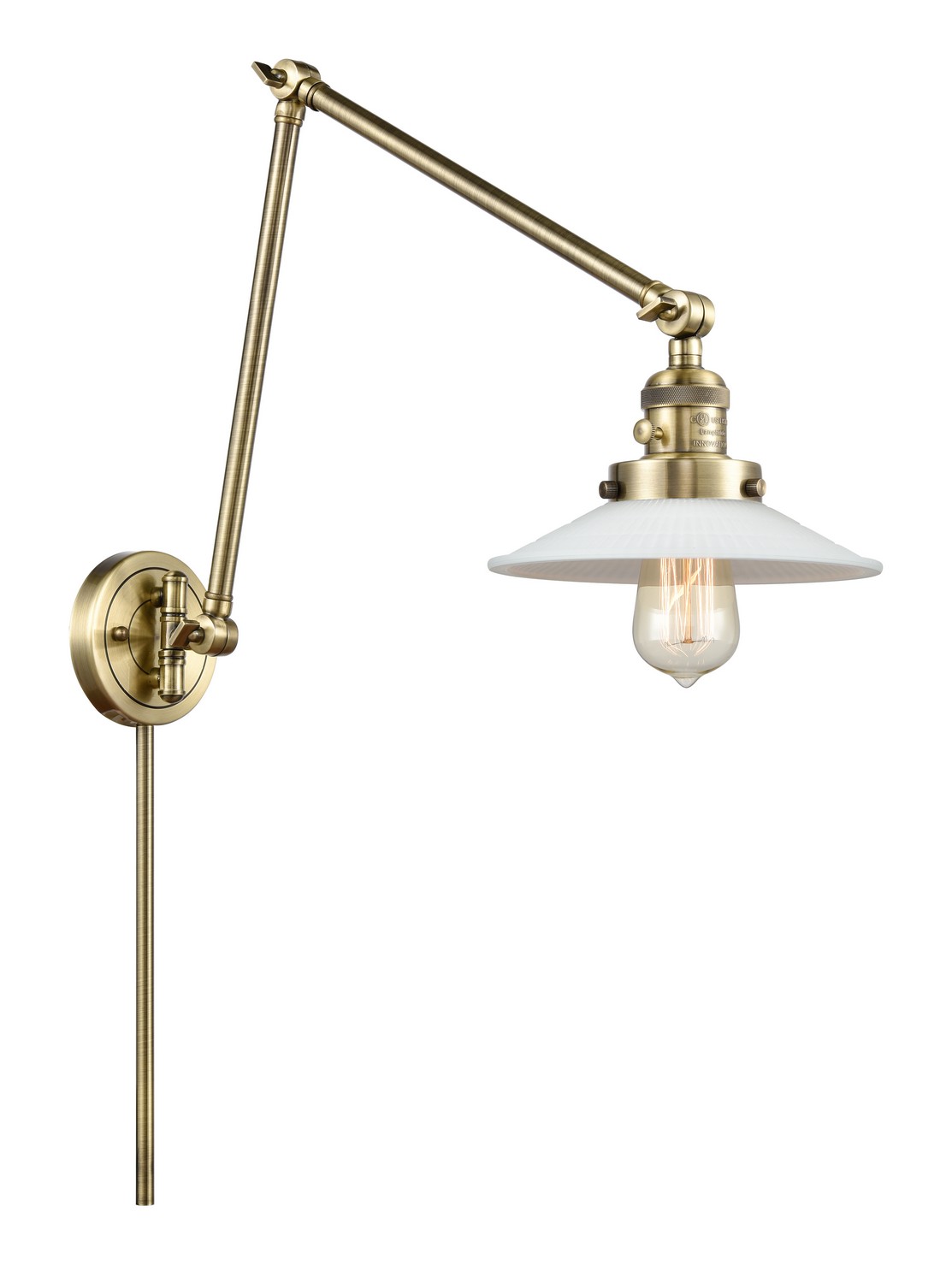 One Light Swing Arm by Innovations - Franklin Restoration Collection, Antique Brass Finish - 238-AB-G1