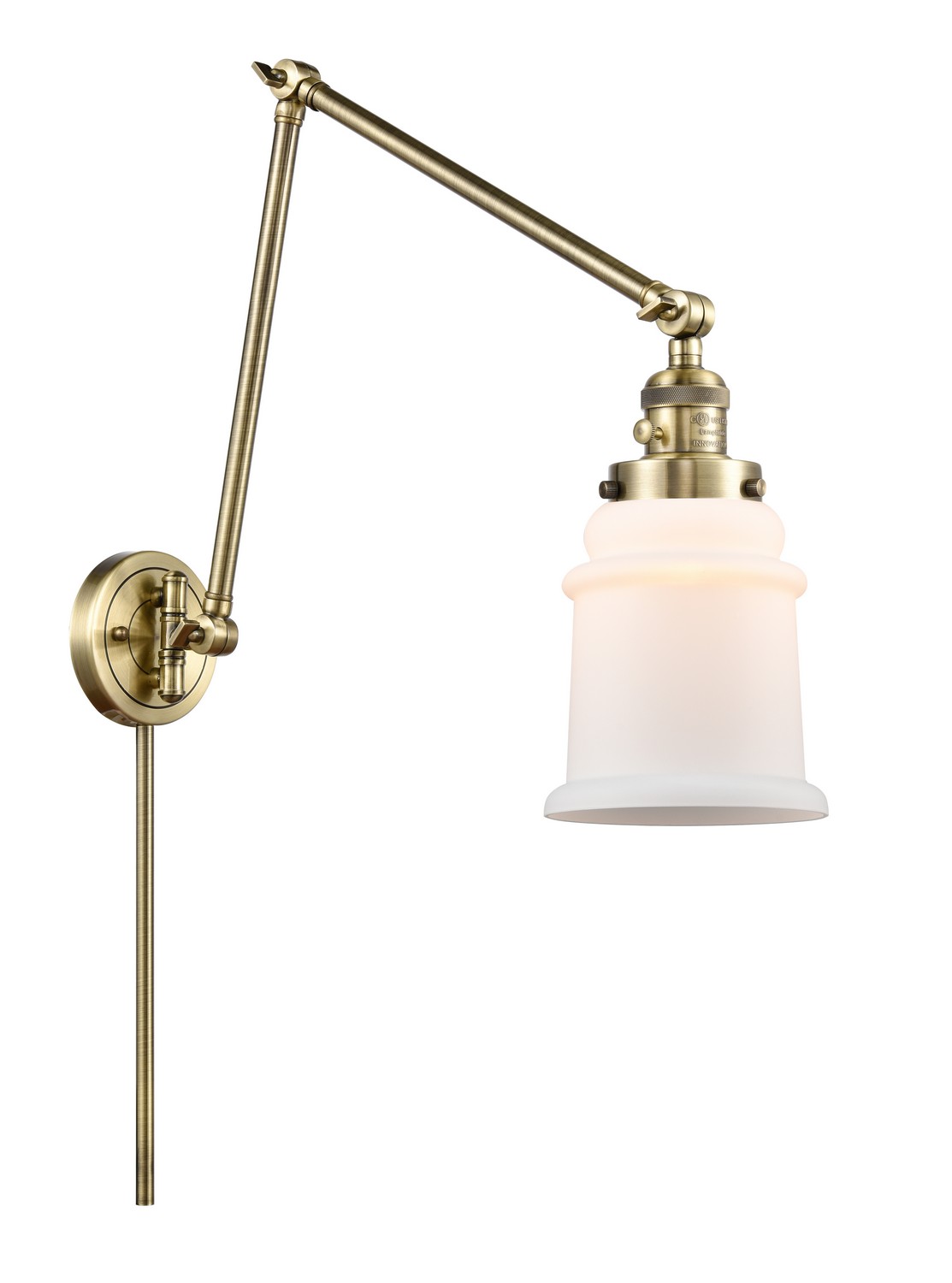 One Light Swing Arm by Innovations - Franklin Restoration Collection, Antique Brass Finish - 238-AB-G181