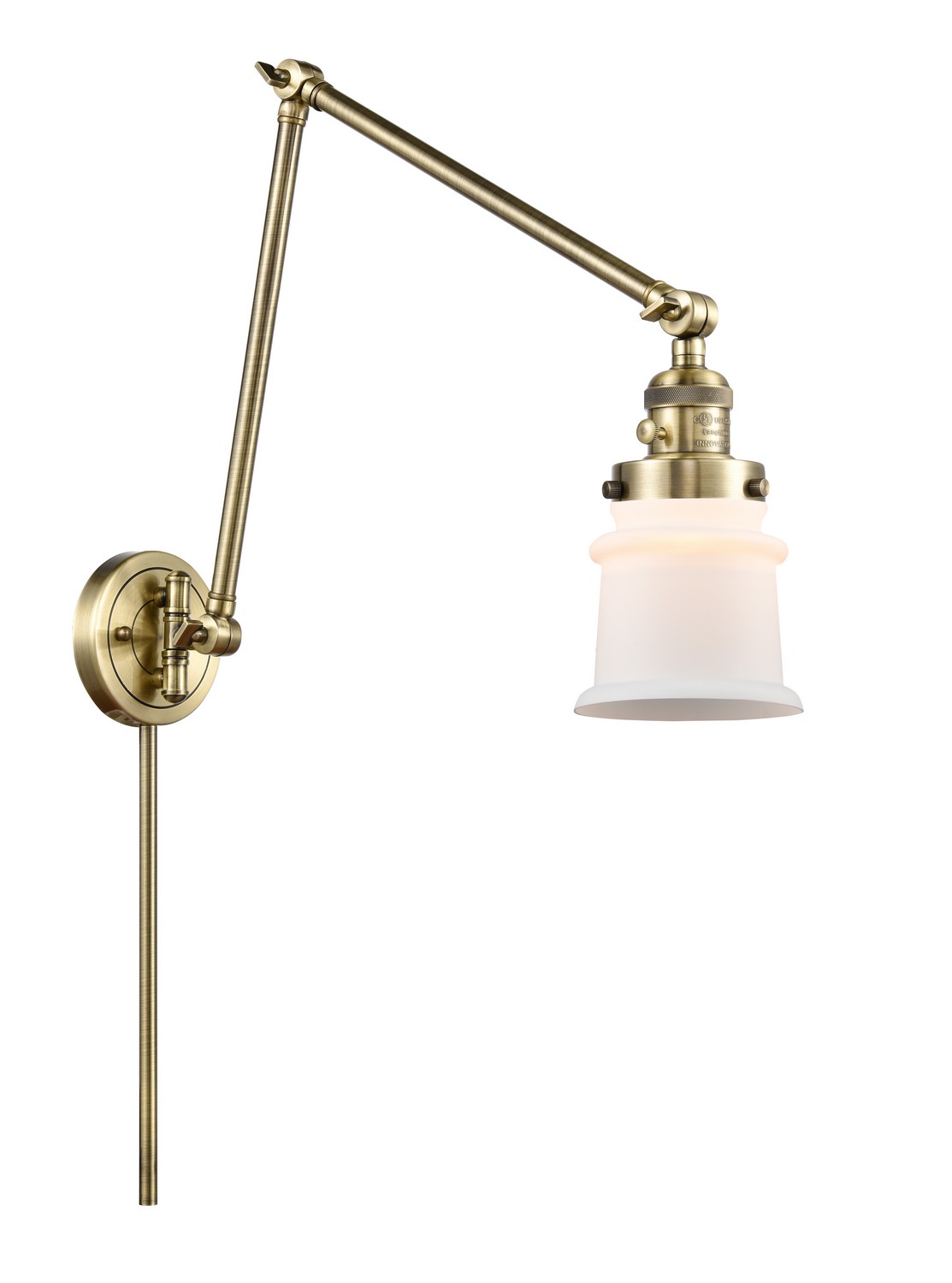 One Light Swing Arm by Innovations - Franklin Restoration Collection, Antique Brass Finish - 238-AB-G181S