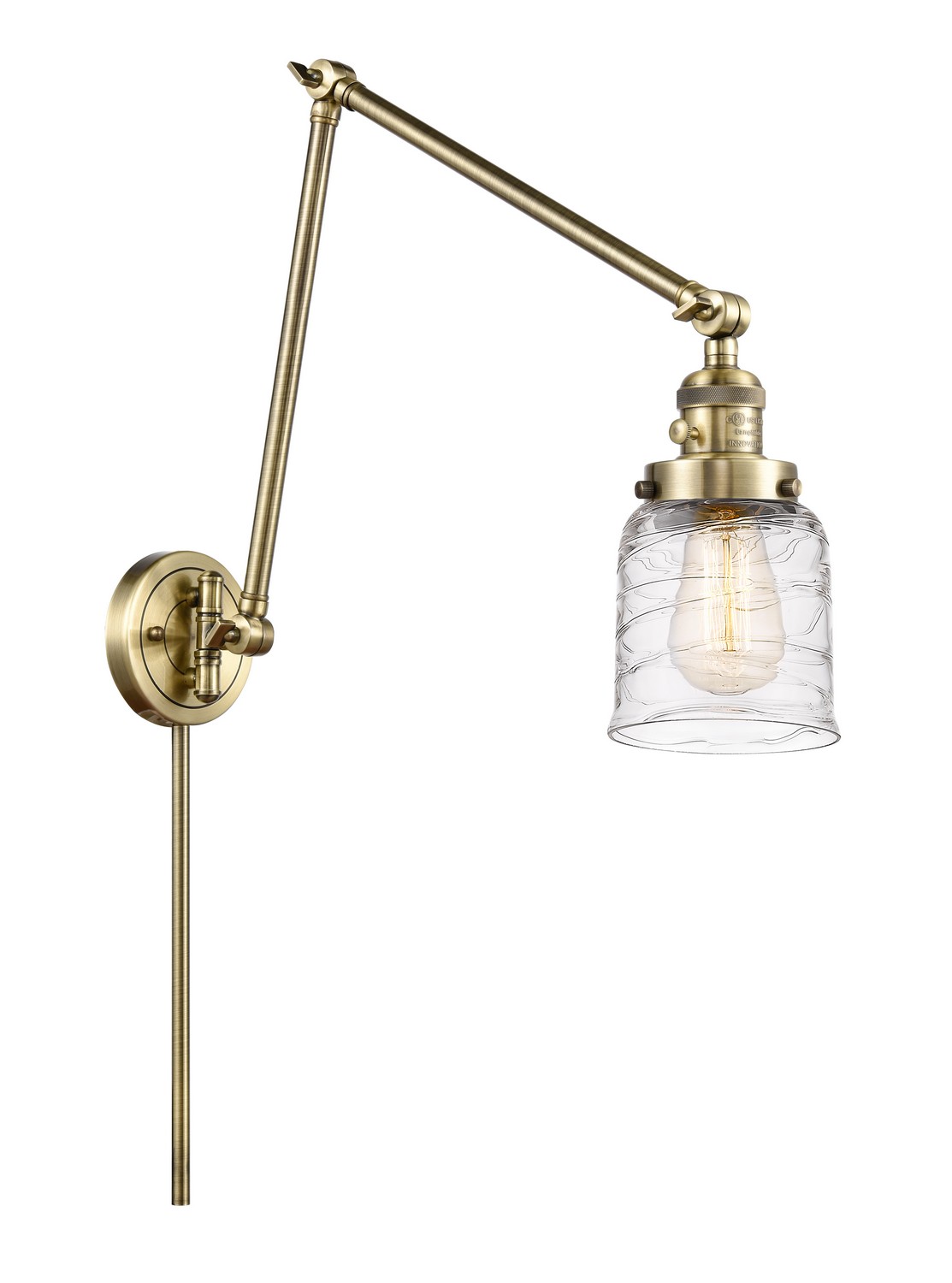 One Light Swing Arm by Innovations - Franklin Restoration Collection, Antique Brass Finish - 238-AB-G513