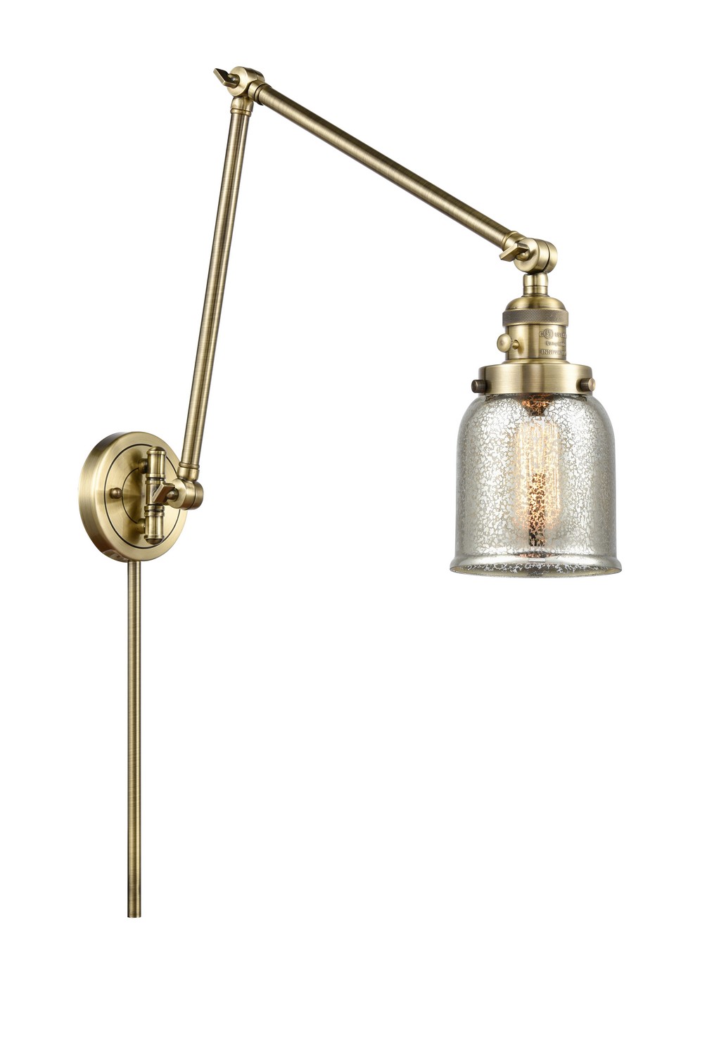 LED Swing Arm by Innovations - Franklin Restoration Collection, Antique Brass Finish - 238-AB-G58-LED