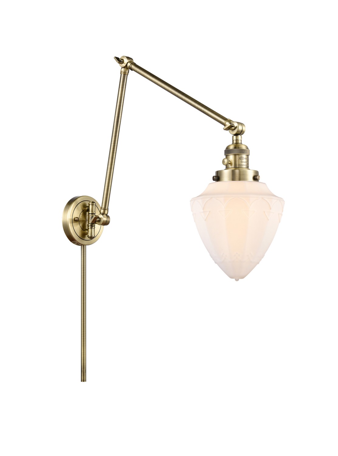 One Light Swing Arm by Innovations - Franklin Restoration Collection, Antique Brass Finish - 238-AB-G661-7