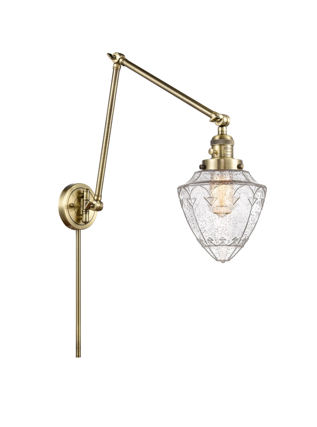 One Light Swing Arm by Innovations - Franklin Restoration Collection, Antique Brass Finish - 238-AB-G664-7