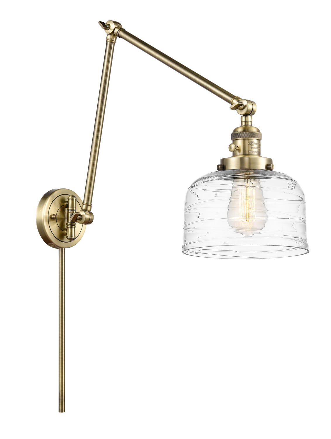 LED Swing Arm by Innovations - Franklin Restoration Collection, Antique Brass Finish - 238-AB-G713-LED