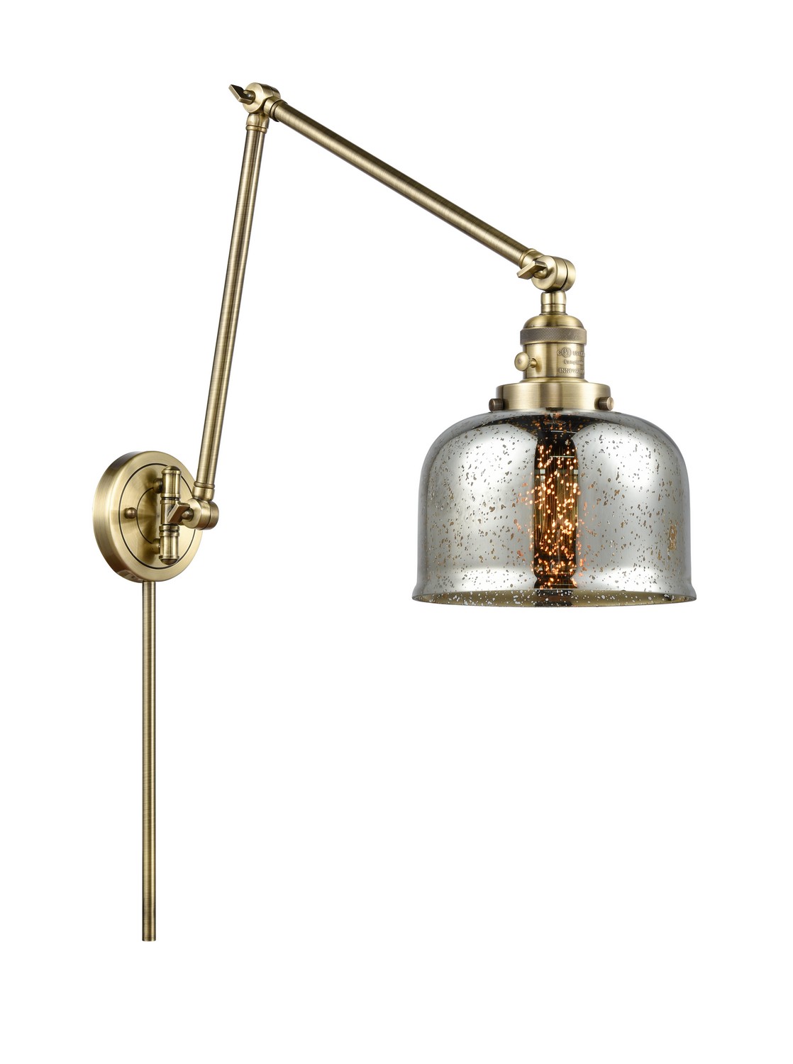 LED Swing Arm by Innovations - Franklin Restoration Collection, Antique Brass Finish - 238-AB-G78-LED