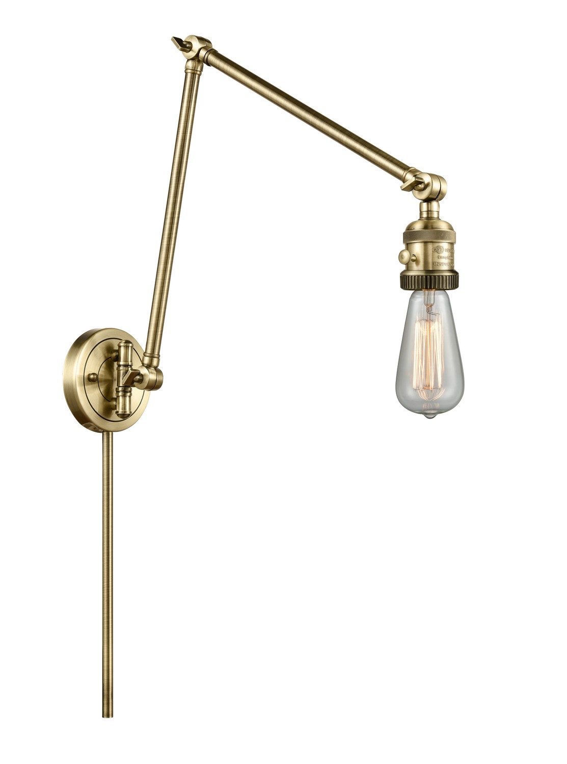 LED Swing Arm by Innovations - Franklin Restoration Collection, Antique Brass Finish - 238-AB-LED