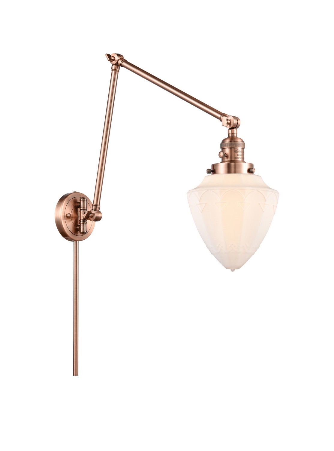 LED Swing Arm by Innovations - Franklin Restoration Collection, Antique Copper Finish - 238-AC-G661-7-LED