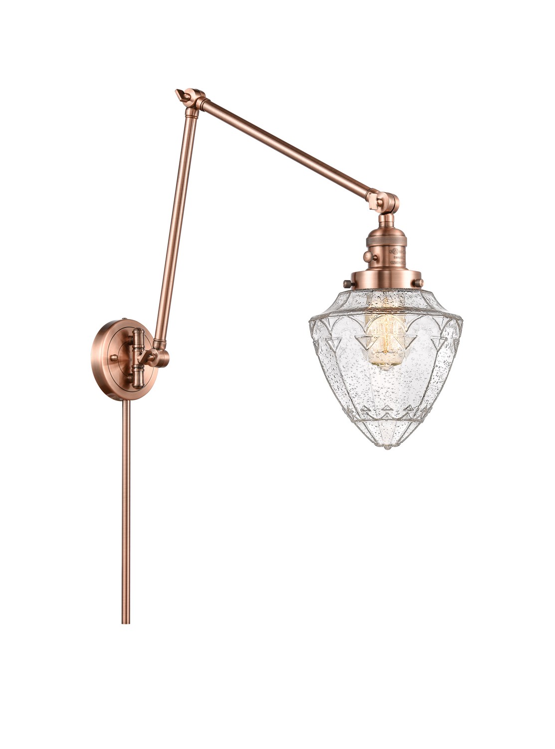 LED Swing Arm by Innovations - Franklin Restoration Collection, Antique Copper Finish - 238-AC-G664-7-LED