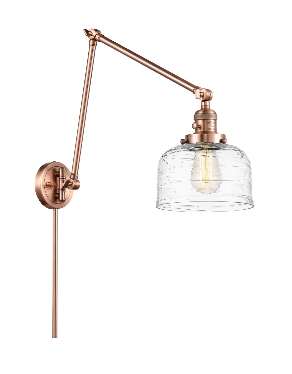 LED Swing Arm by Innovations - Franklin Restoration Collection, Antique Copper Finish - 238-AC-G713-LED