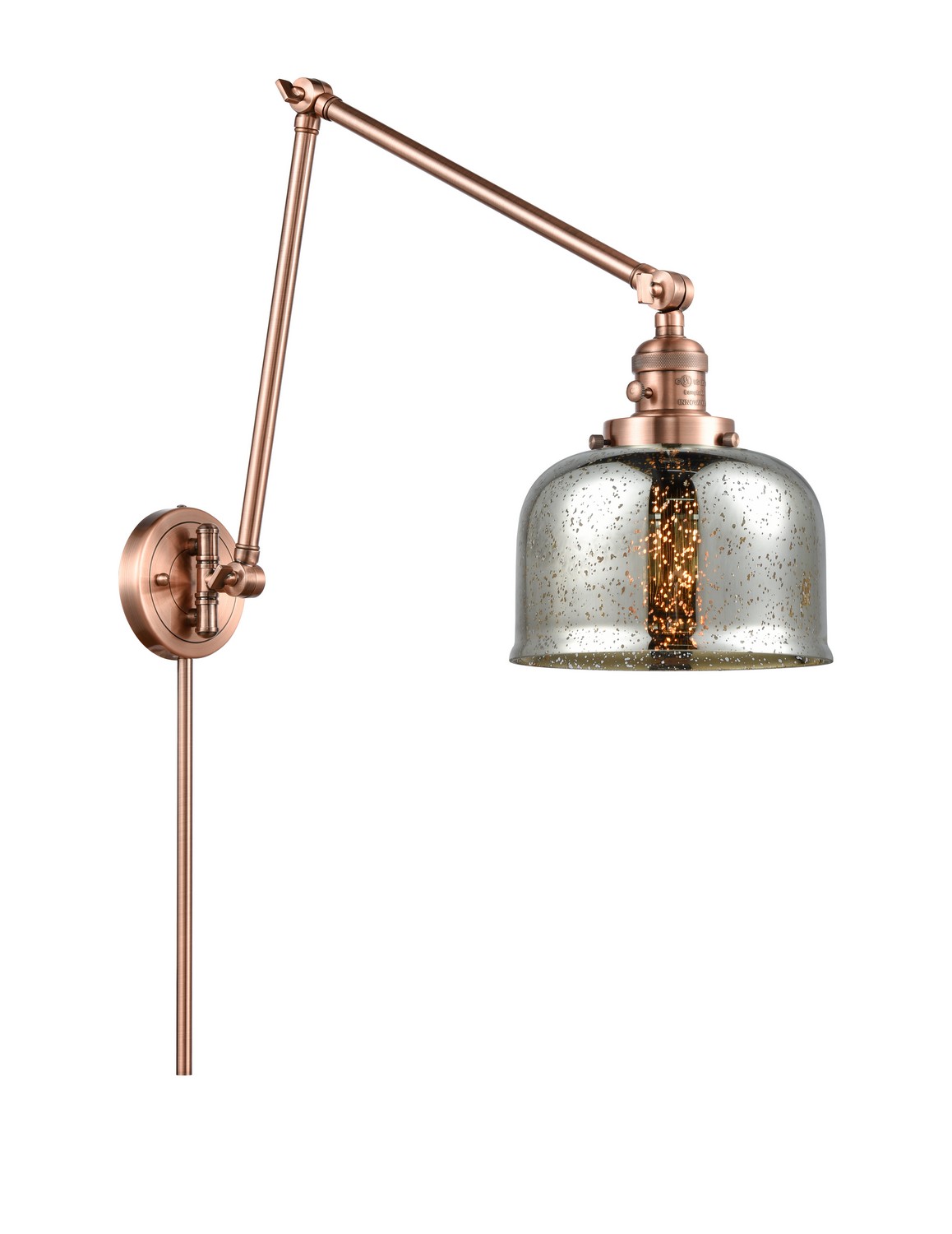 LED Swing Arm by Innovations - Franklin Restoration Collection, Antique Copper Finish - 238-AC-G78-LED