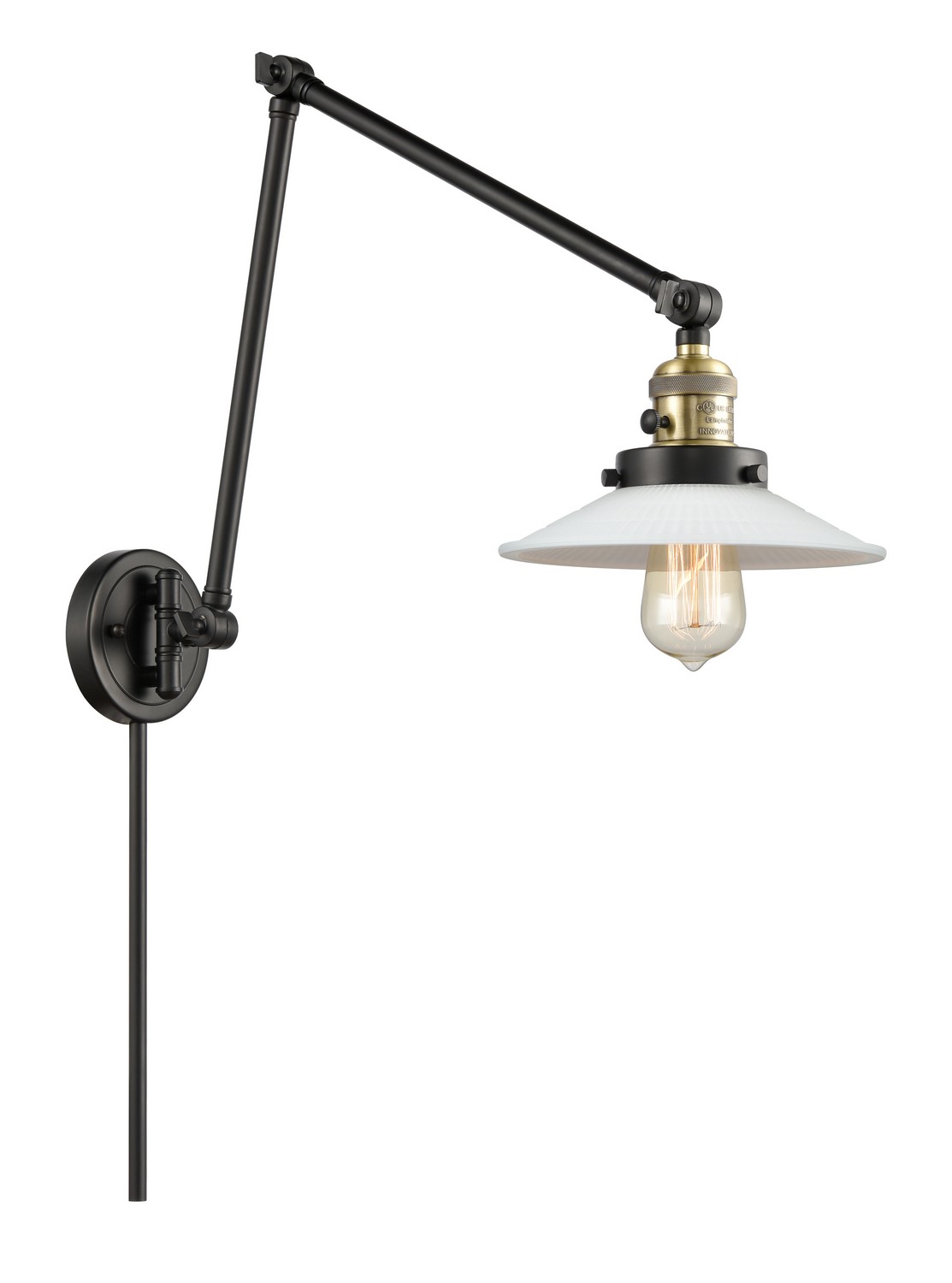 One Light Swing Arm by Innovations - Franklin Restoration Collection, Black Antique Brass Finish - 238-BAB-G1