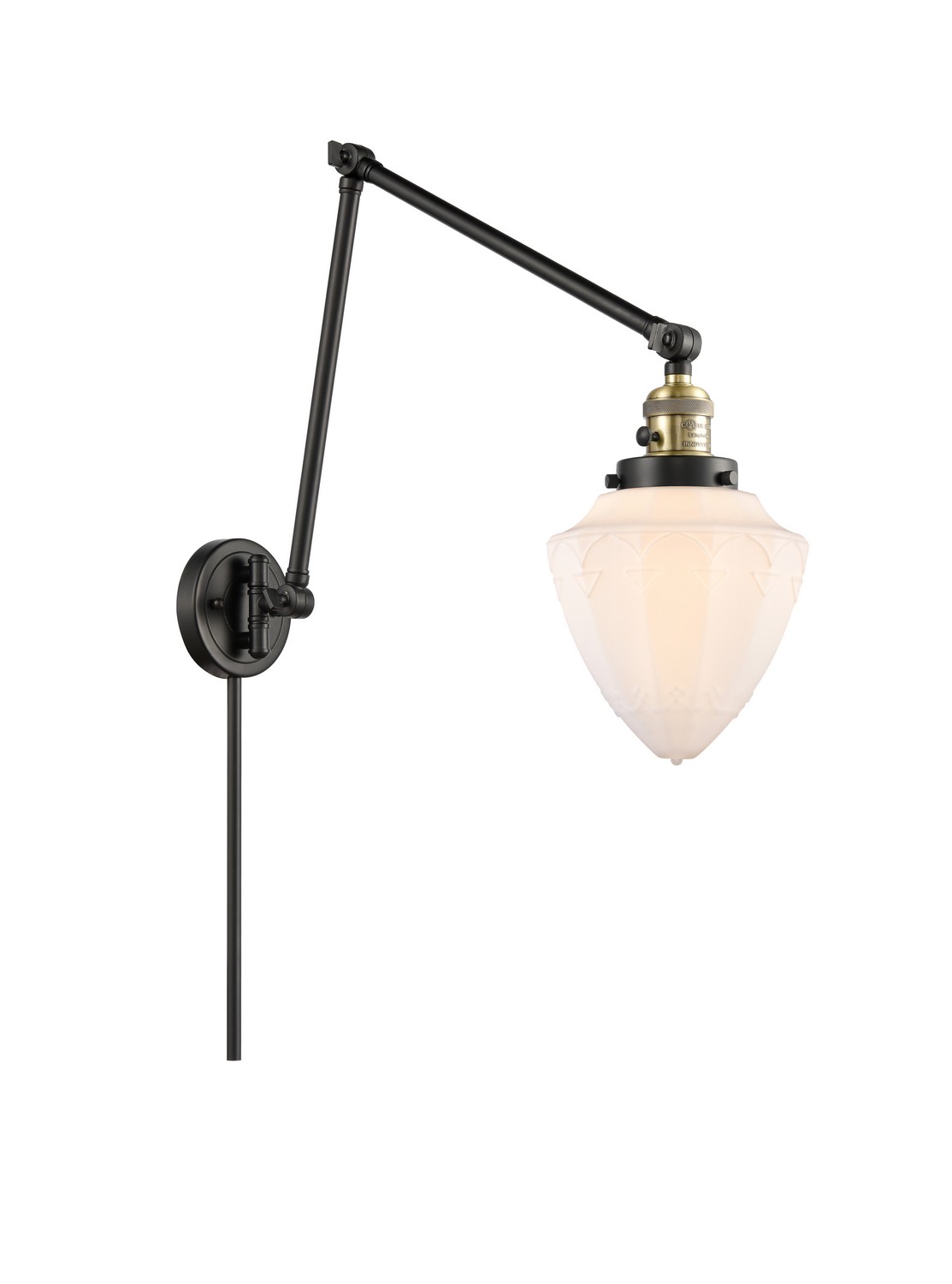 LED Swing Arm by Innovations - Franklin Restoration Collection, Black Antique Brass Finish - 238-BAB-G661-7-LED