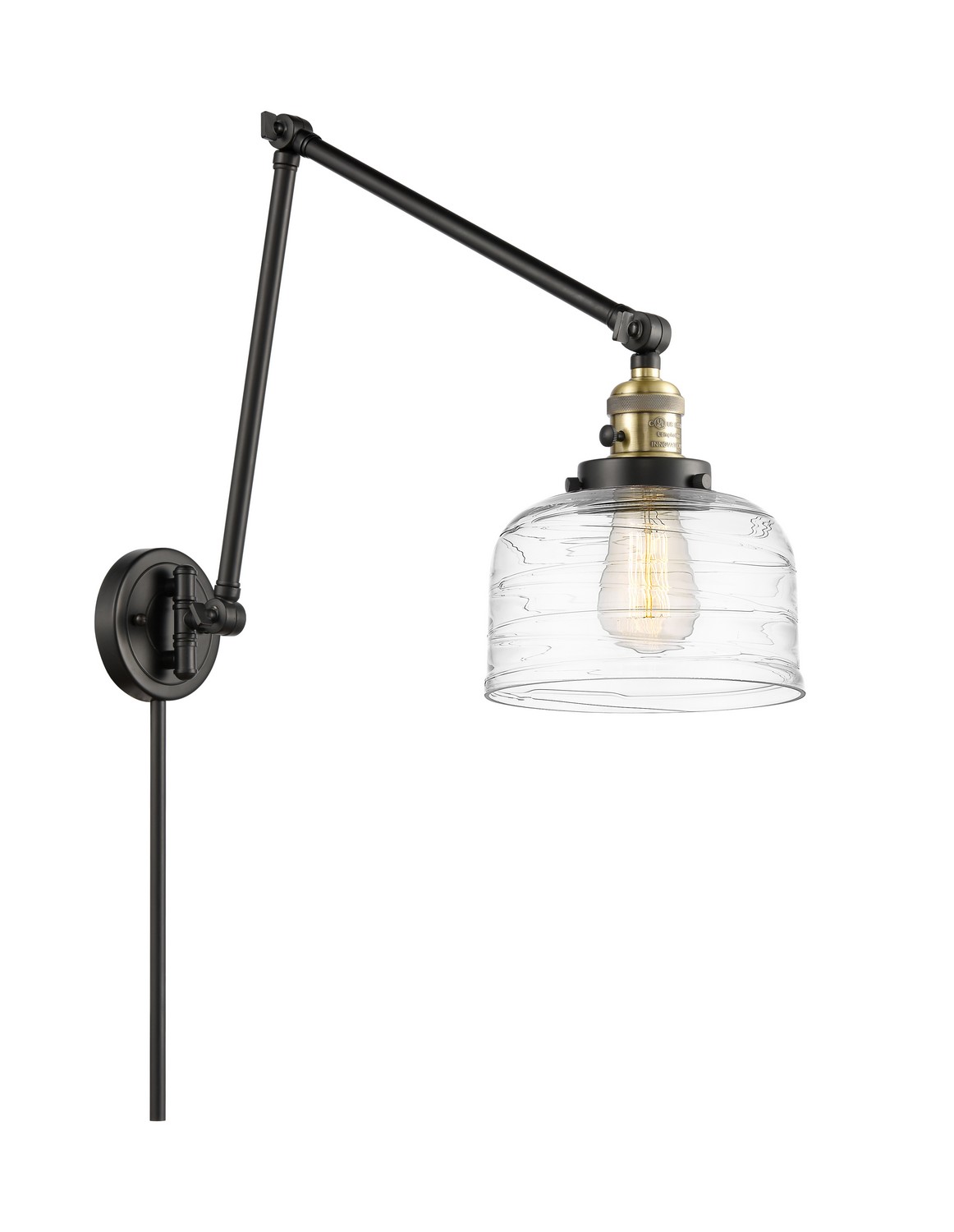 One Light Swing Arm by Innovations - Franklin Restoration Collection, Black Antique Brass Finish - 238-BAB-G713