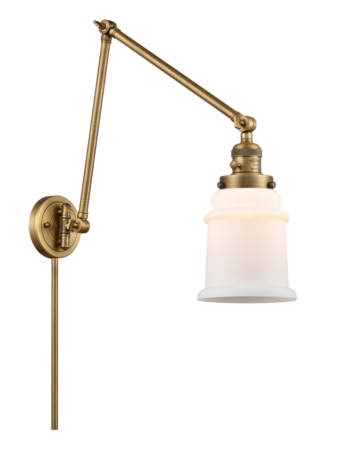 One Light Swing Arm by Innovations - Franklin Restoration Collection, Brushed Brass Finish - 238-BB-G181