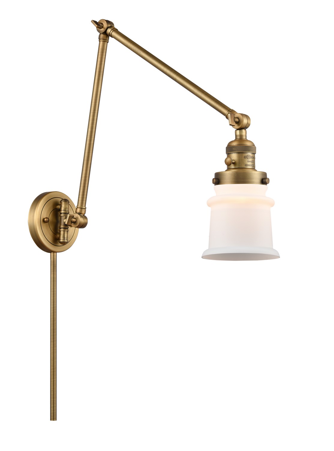 One Light Swing Arm by Innovations - Franklin Restoration Collection, Brushed Brass Finish - 238-BB-G181S