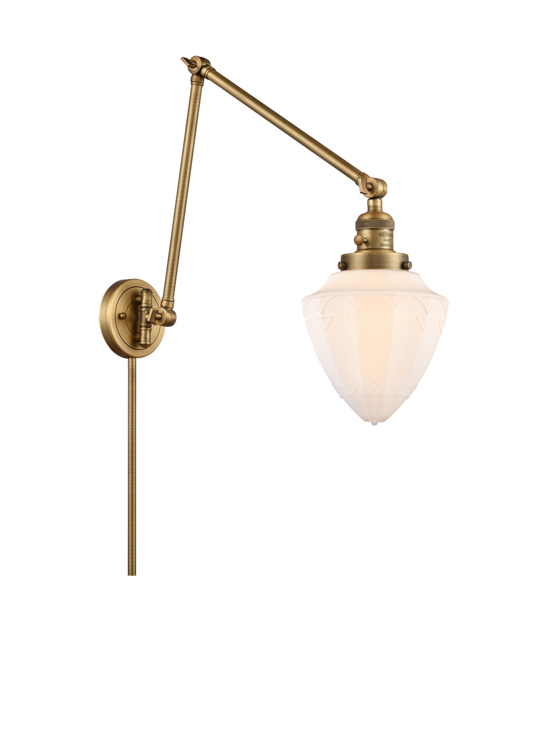 One Light Swing Arm by Innovations - Franklin Restoration Collection, Brushed Brass Finish - 238-BB-G661-7