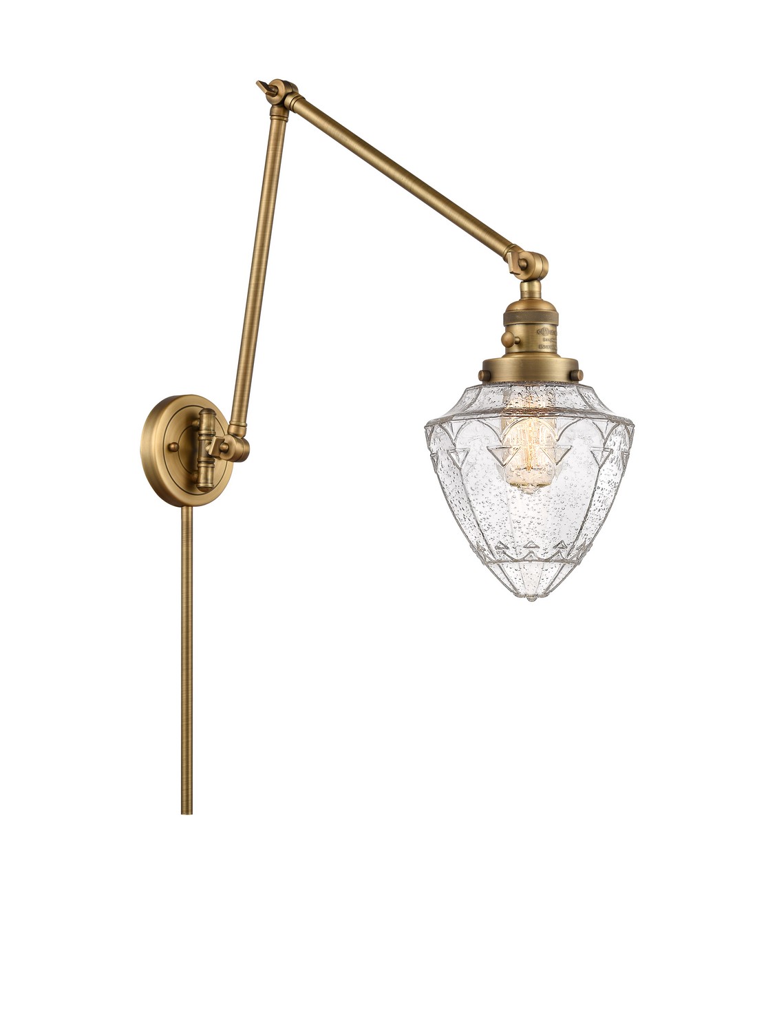 One Light Swing Arm by Innovations - Franklin Restoration Collection, Brushed Brass Finish - 238-BB-G664-7