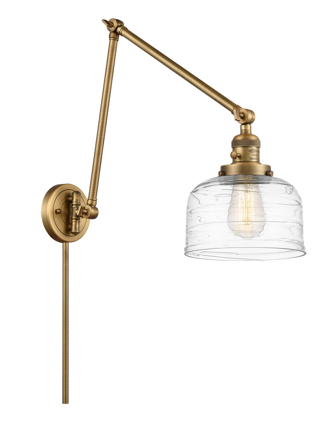 LED Swing Arm by Innovations - Franklin Restoration Collection, Brushed Brass Finish - 238-BB-G713-LED