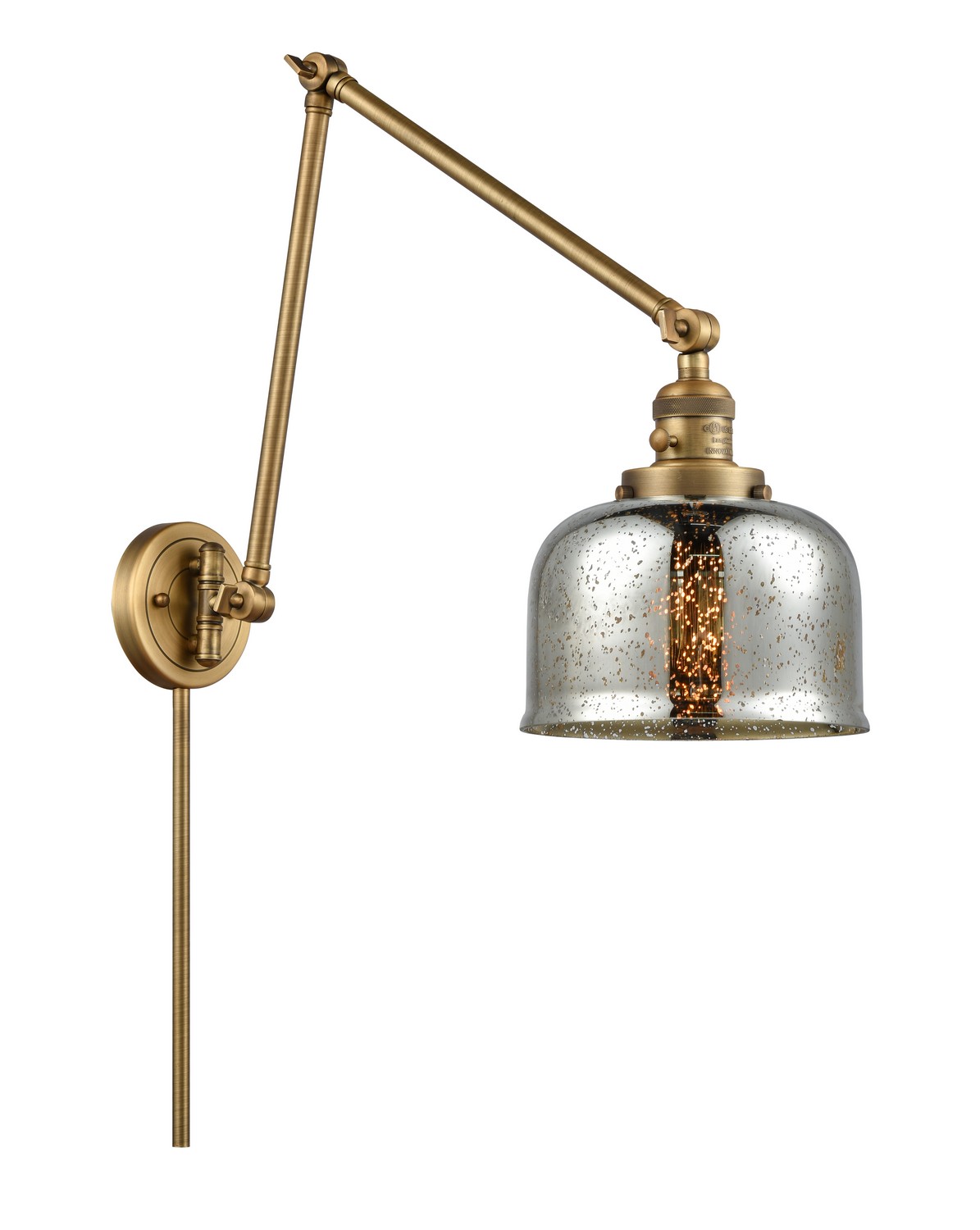 LED Swing Arm by Innovations - Franklin Restoration Collection, Brushed Brass Finish - 238-BB-G78-LED