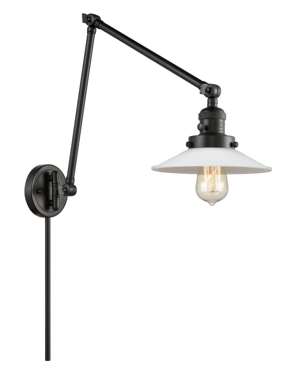 One Light Swing Arm by Innovations - Franklin Restoration Collection, Matte Black Finish - 238-BK-G1