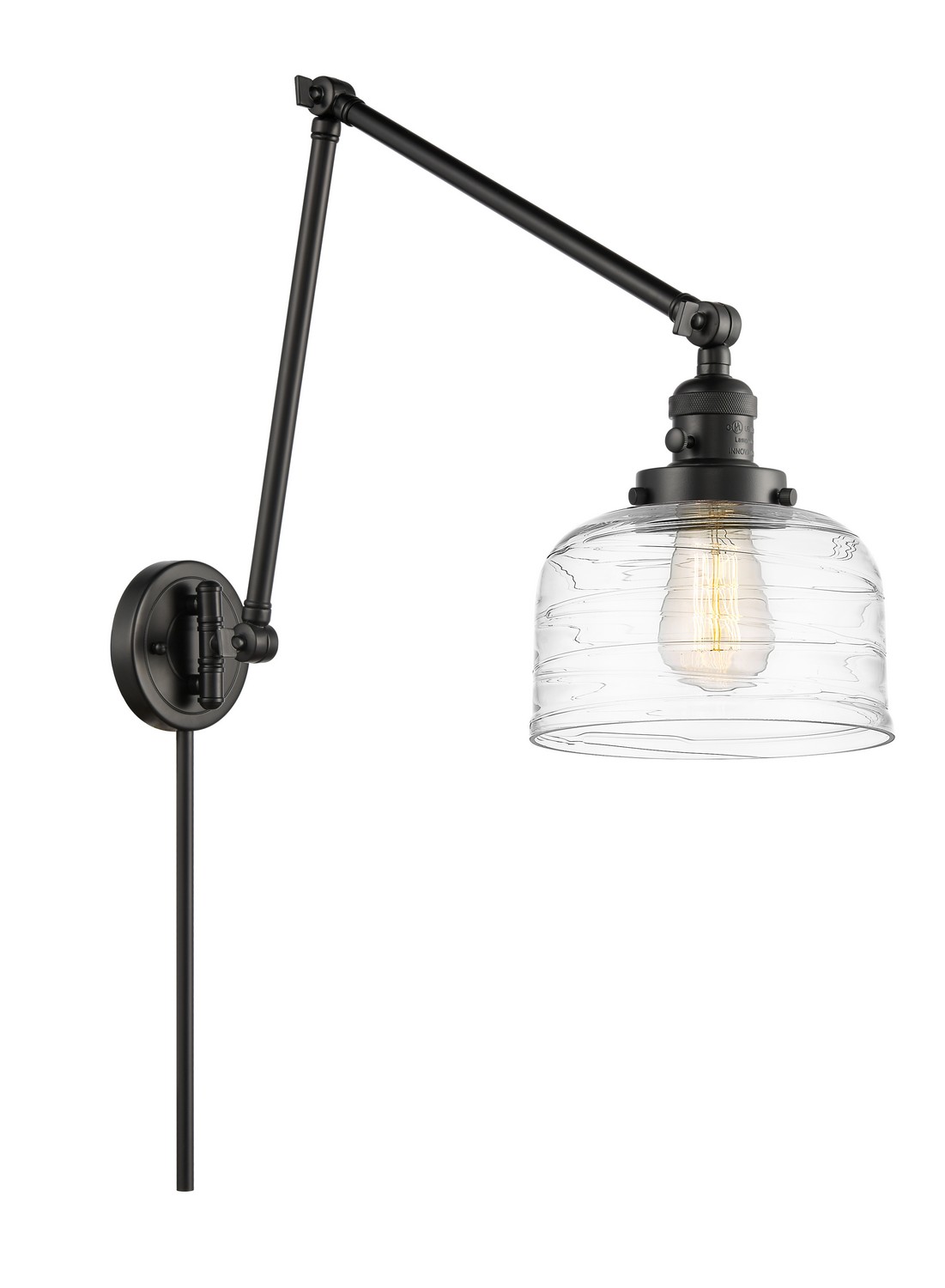 LED Swing Arm by Innovations - Franklin Restoration Collection, Matte Black Finish - 238-BK-G713-LED