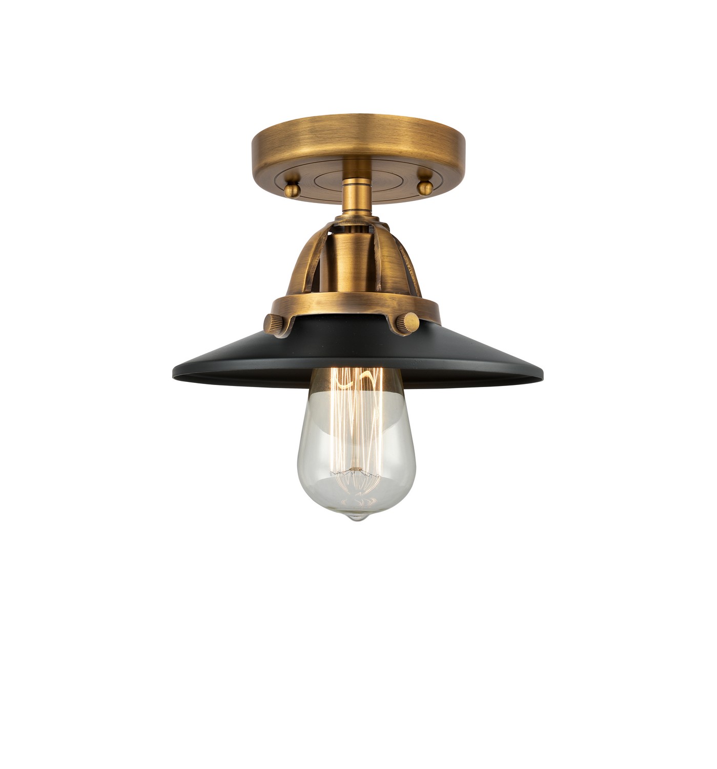 LED Semi-Flush Mount by Innovations - Nouveau 2 Collection, Brushed Brass Finish - 288-1C-BB-M6-BK-LED