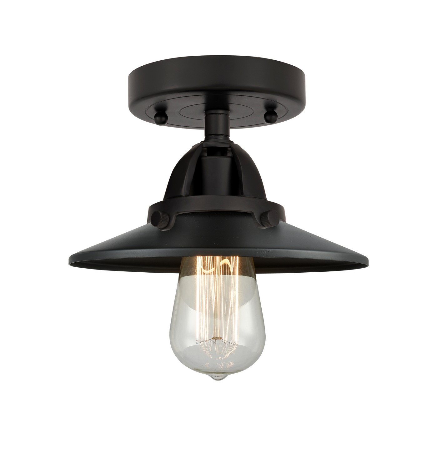 One Light Semi-Flush Mount by Innovations - Nouveau 2 Collection, Matte Black Finish - 288-1C-BK-M6-BK