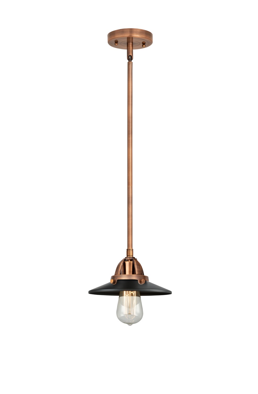 One Light Mini Pendant by Innovations - Nouveau 2 Collection, Antique Copper Finish - 288-1S-AC-M6-BK