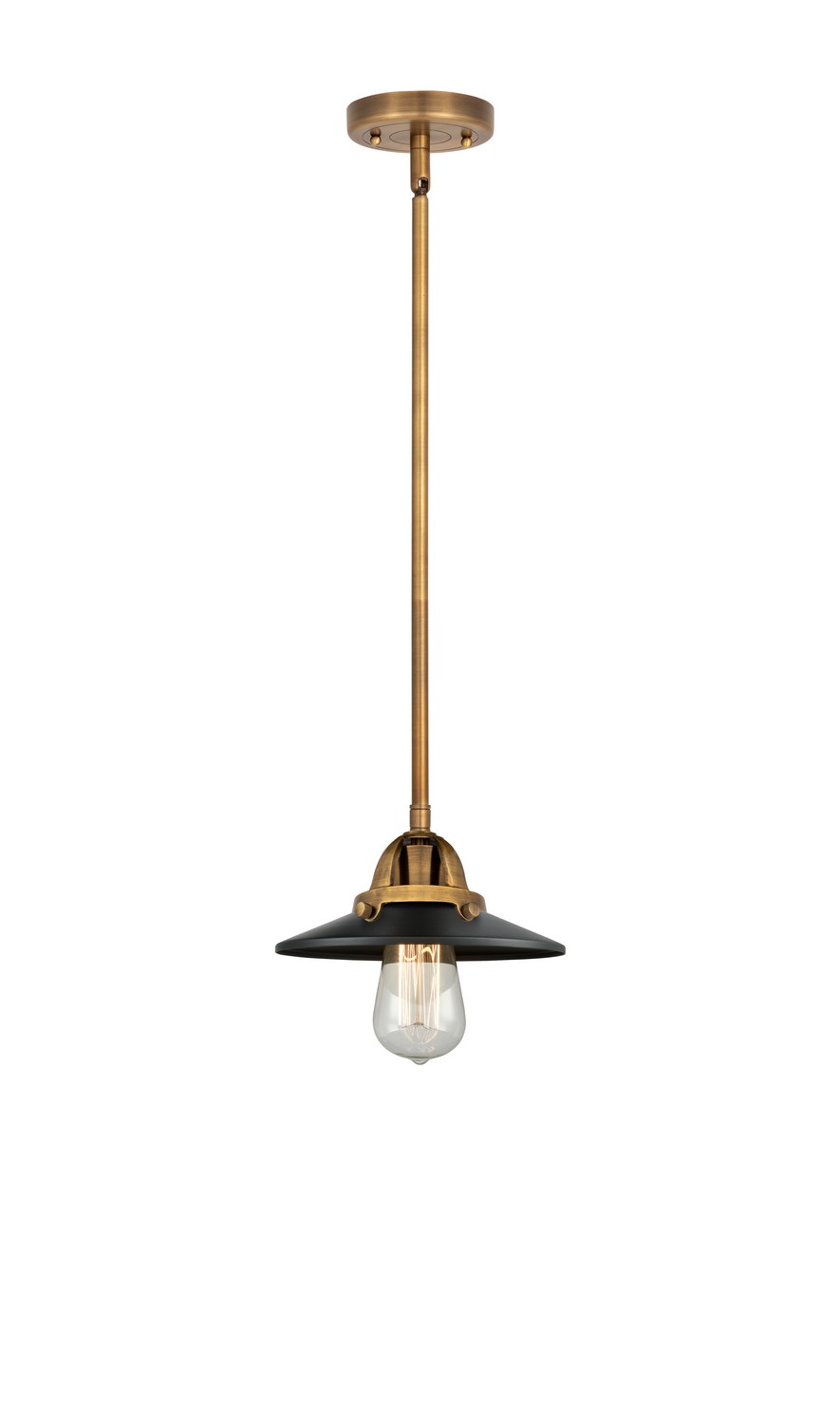 LED Mini Pendant by Innovations - Nouveau 2 Collection, Brushed Brass Finish - 288-1S-BB-M6-BK-LED